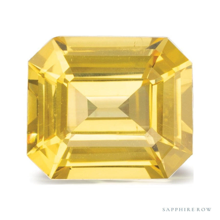2.67 ct natural yellow sapphire from Sri Lanka, emerald cut | Sapphire Row · cut6