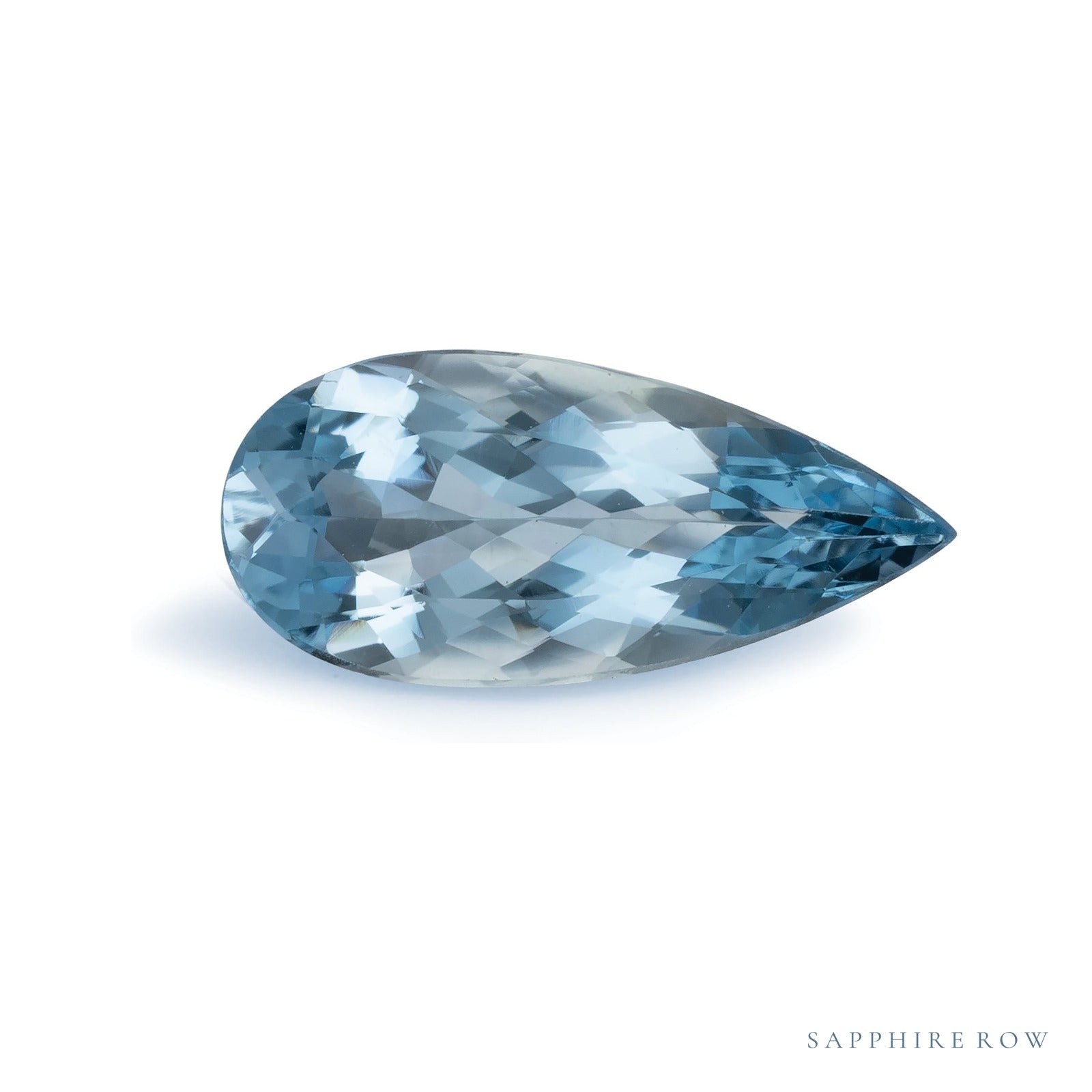2.66 ct natural blue aquamarine from Mozambique, pear cut | Sapphire Row · cut4
