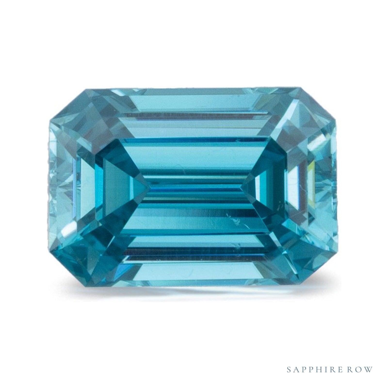2.65 ct natural blue zircon from Cambodia, emerald cut | Sapphire Row · cut4