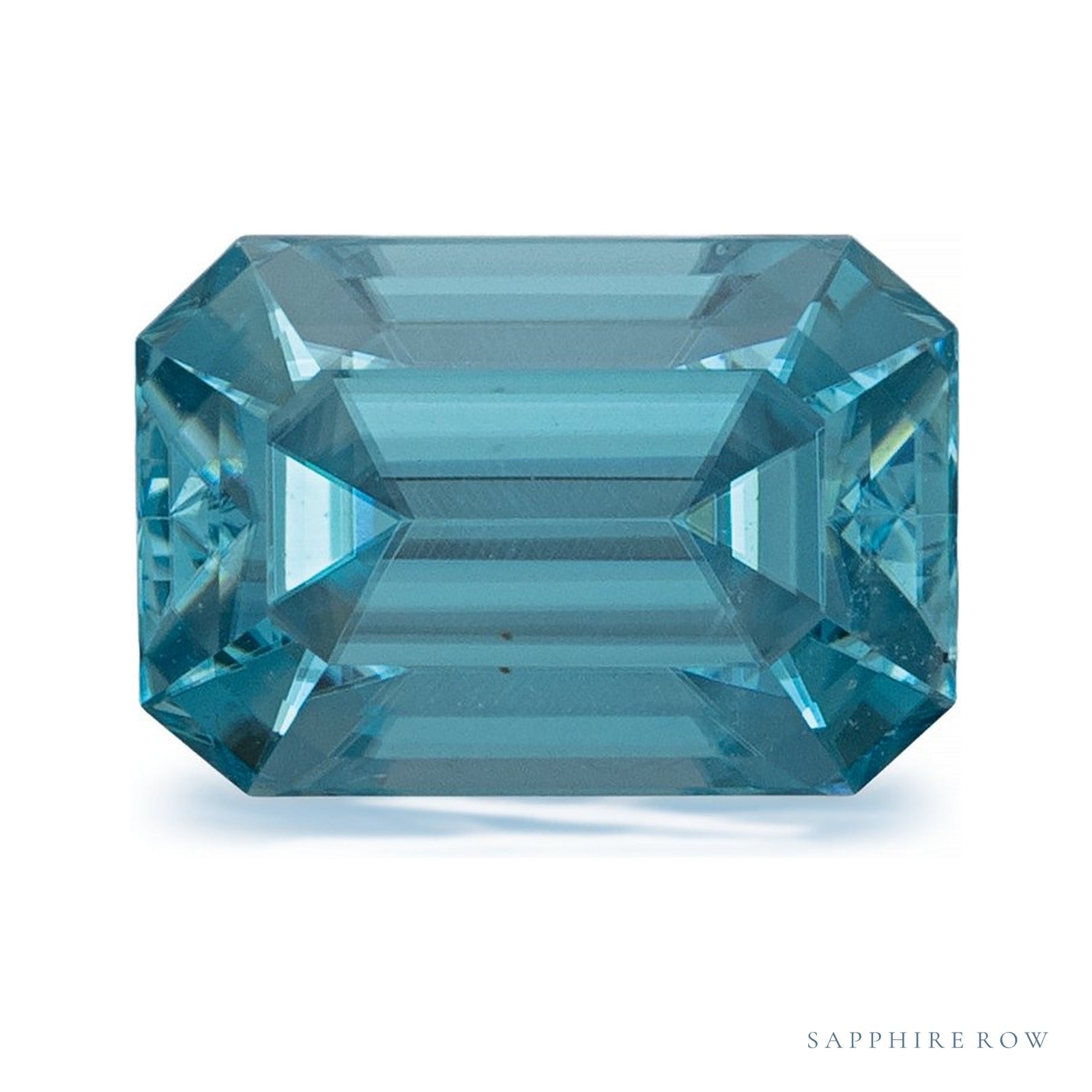 2.64 ct natural blue zircon from Cambodia, emerald cut | Sapphire Row · cut4
