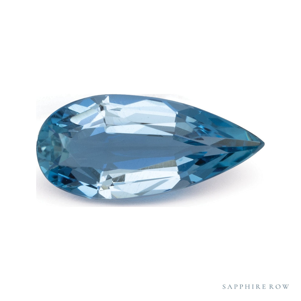 2.63 ct natural blue aquamarine from Mozambique, pear cut | Sapphire Row · cut7