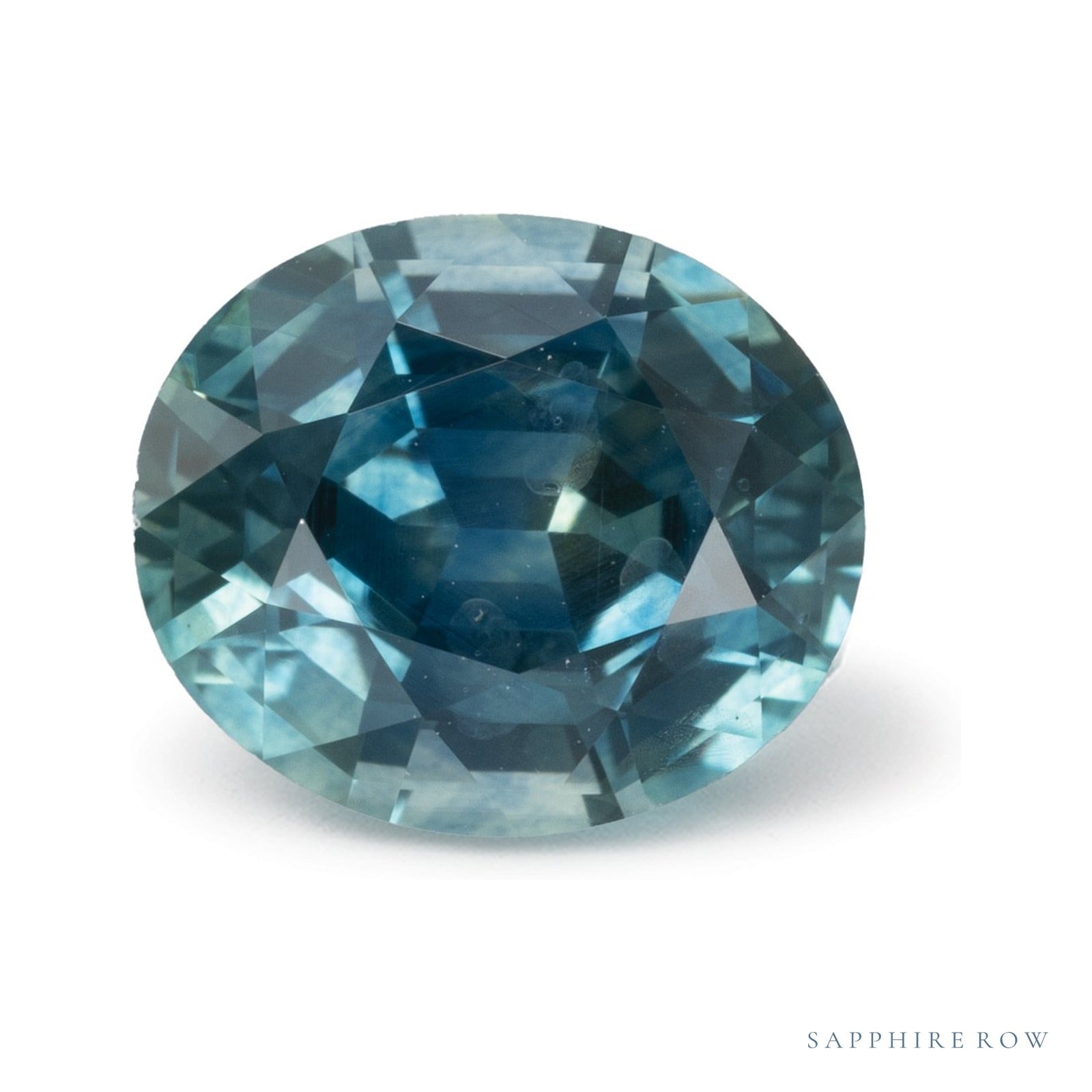 2.62 ct natural teal sapphire from United States, oval cut | Sapphire Row · cut4