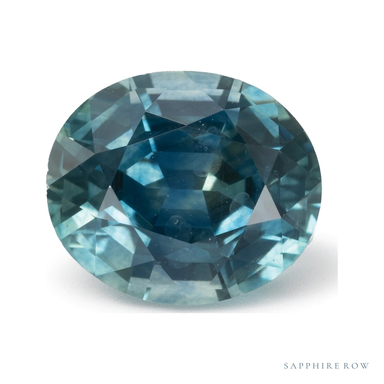 2.62 ct natural teal sapphire from United States, oval cut | Sapphire Row · cut7