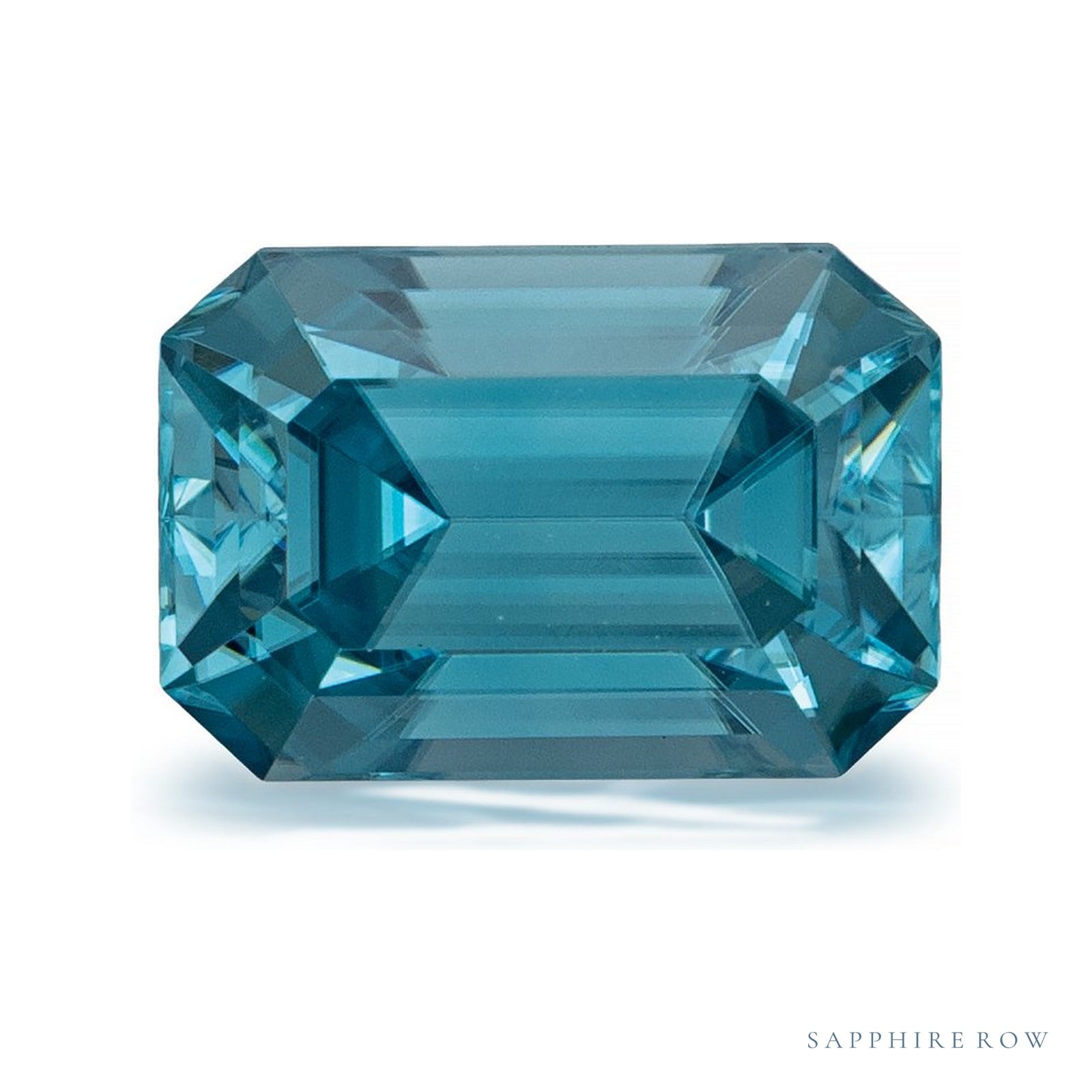 2.58 ct natural blue zircon from Cambodia, emerald cut | Sapphire Row · cut4