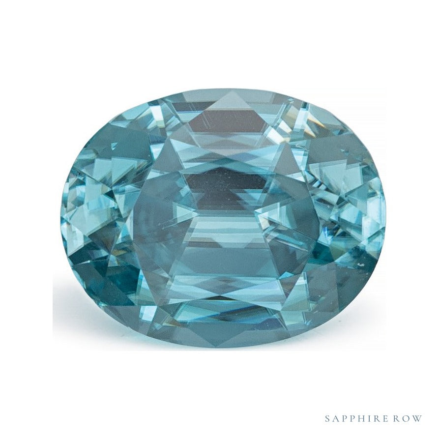 2.58 ct natural blue zircon from Cambodia, oval cut | Sapphire Row · cut7