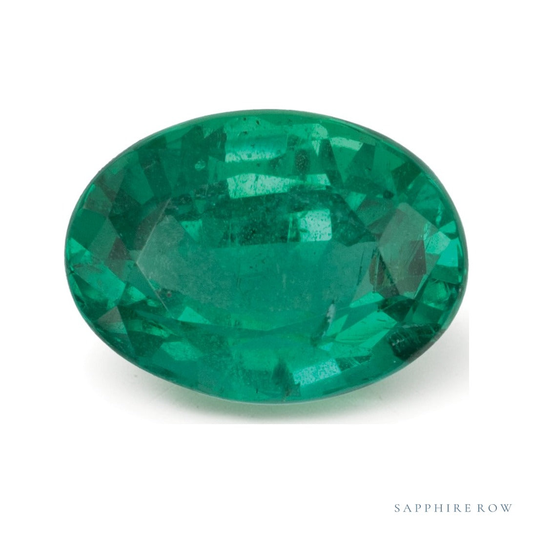 2.57 ct natural green emerald from Zambia, oval cut | Sapphire Row · cut7