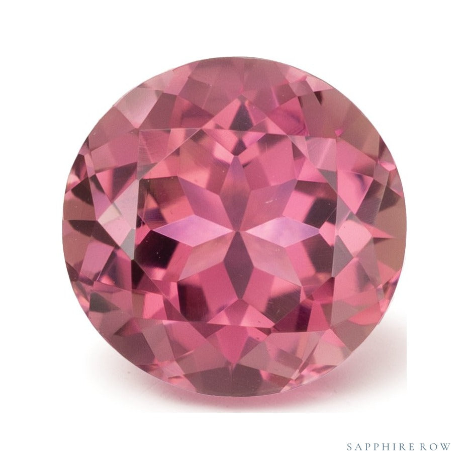 2.57 ct natural pink tourmaline from Madagascar, round cut | Sapphire Row · cut7
