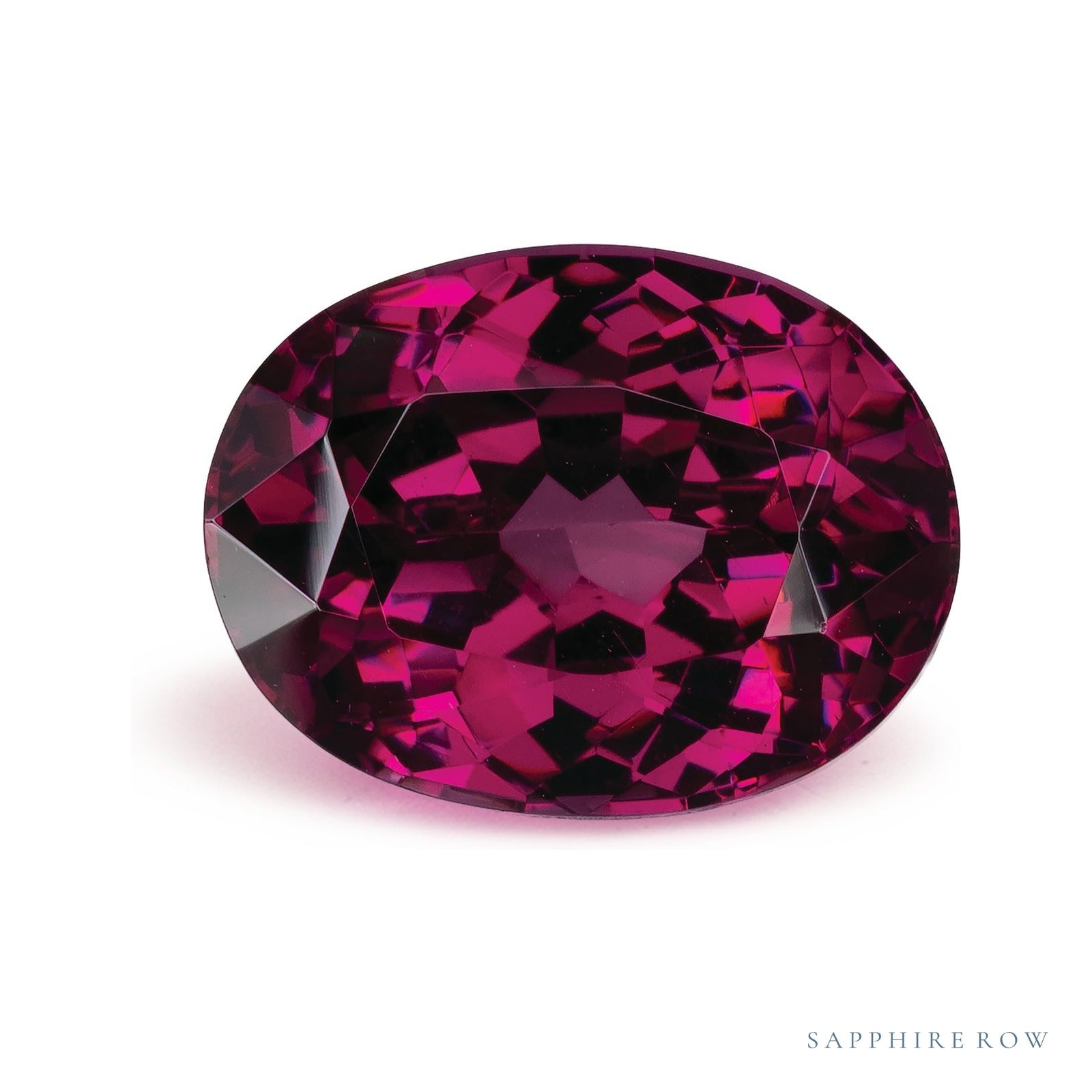 2.57 ct natural purple rhodolite garnet from Kenya, oval cut | Sapphire Row · cut4