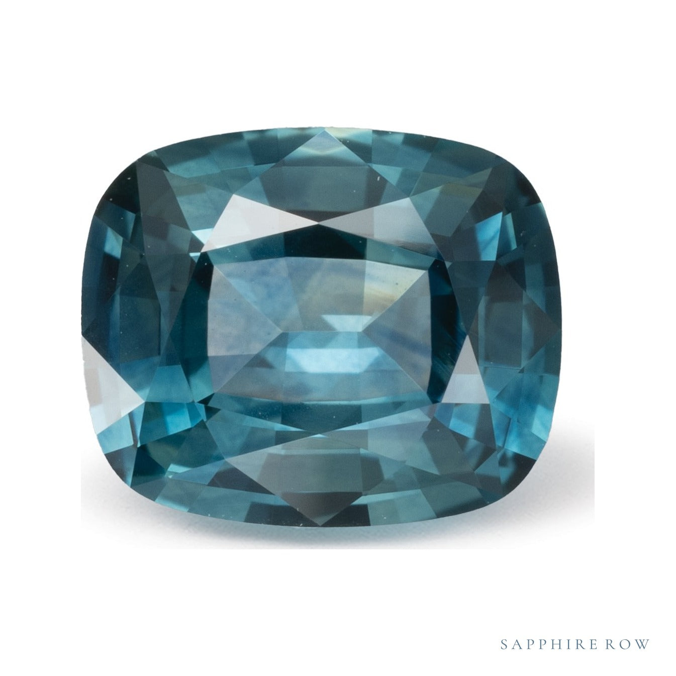 2.57 ct natural teal sapphire from United States, antique cushion cut | Sapphire Row · cut6
