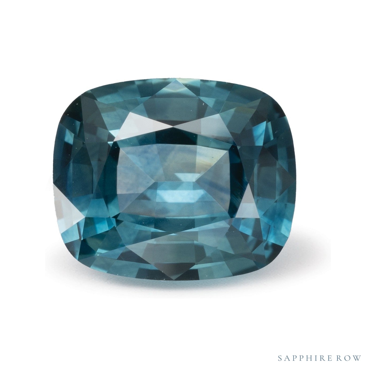 2.57 ct natural teal sapphire from United States, antique cushion cut | Sapphire Row · cut4