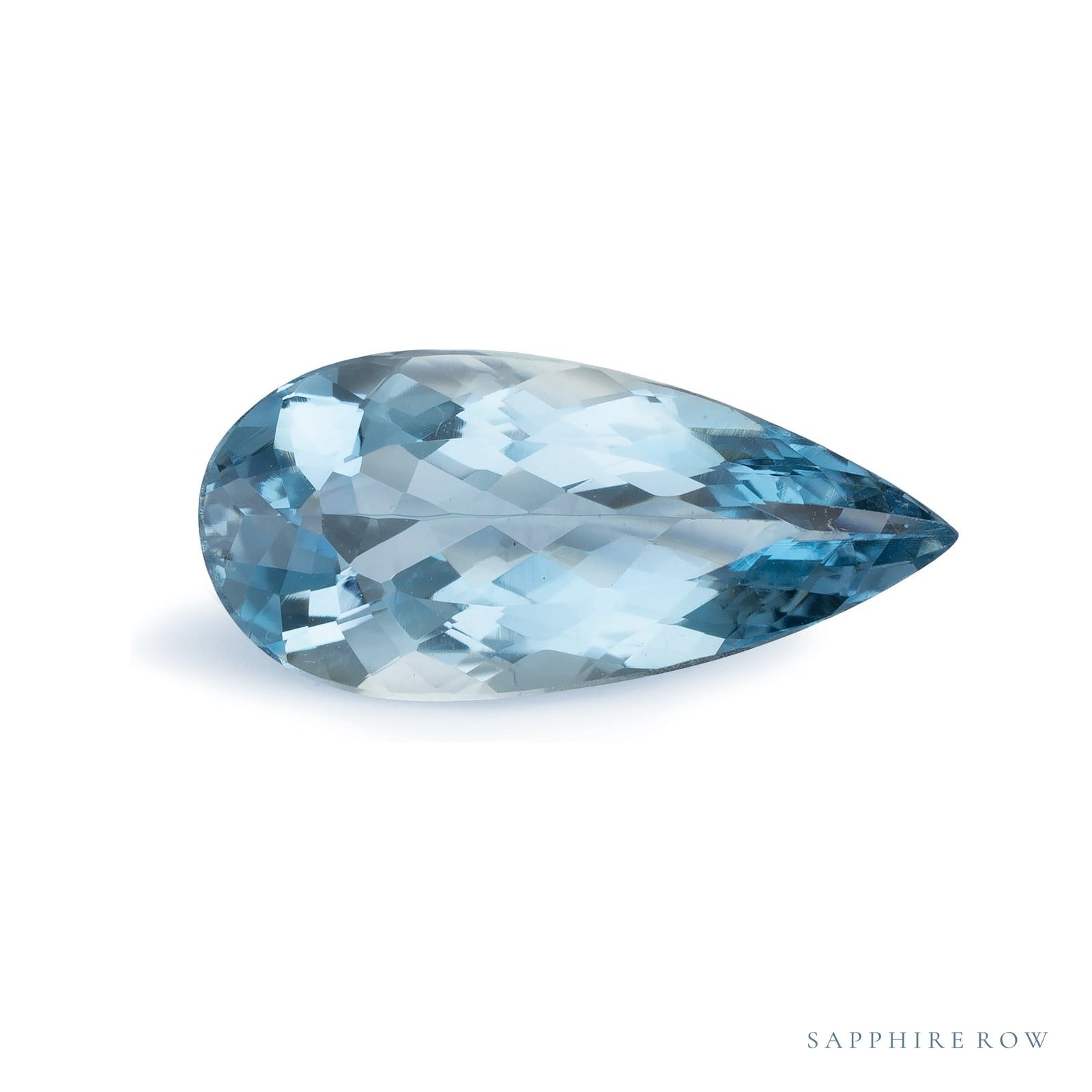 2.56 ct natural blue aquamarine from Mozambique, pear cut | Sapphire Row · cut4