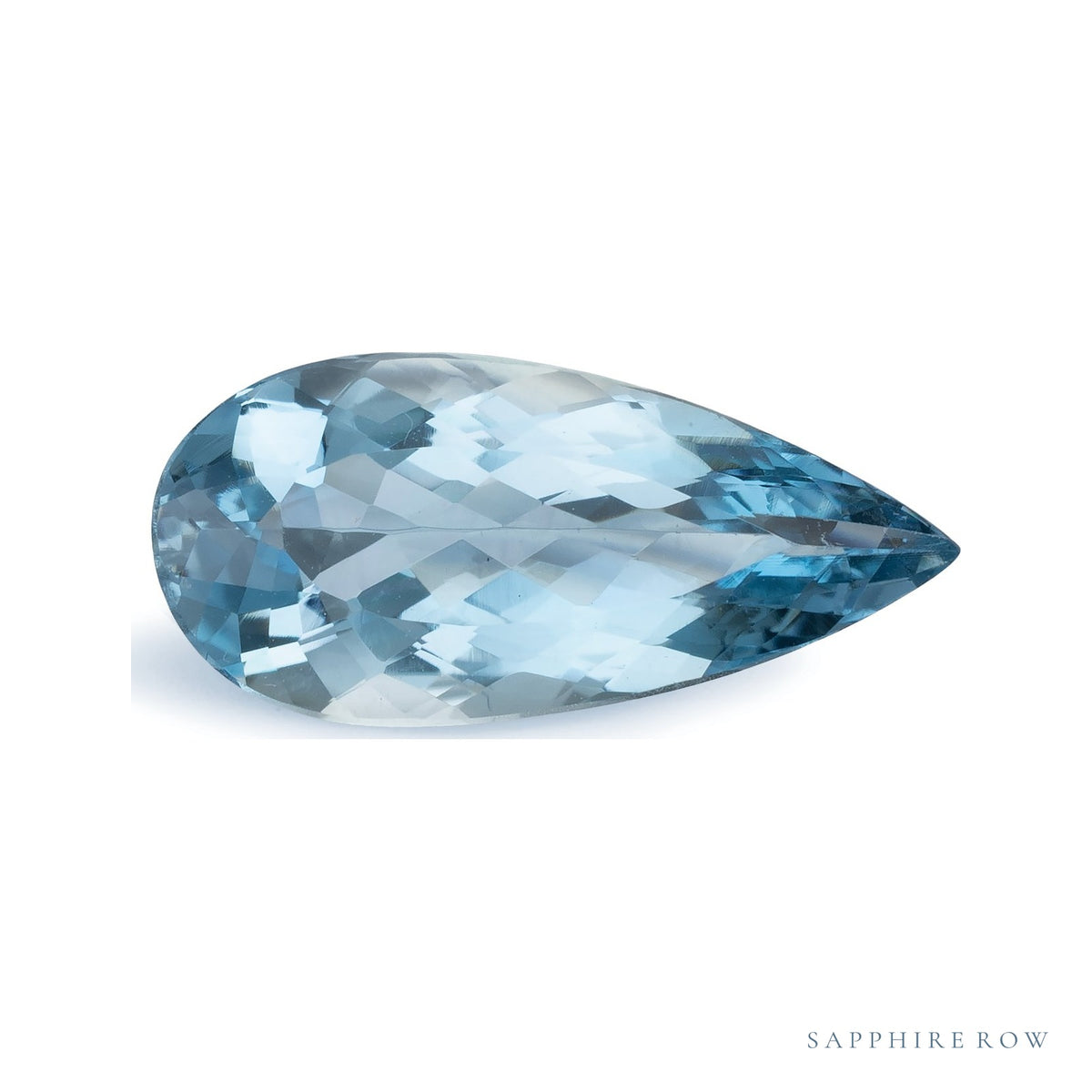 2.56 ct natural blue aquamarine from Mozambique, pear cut | Sapphire Row · cut7