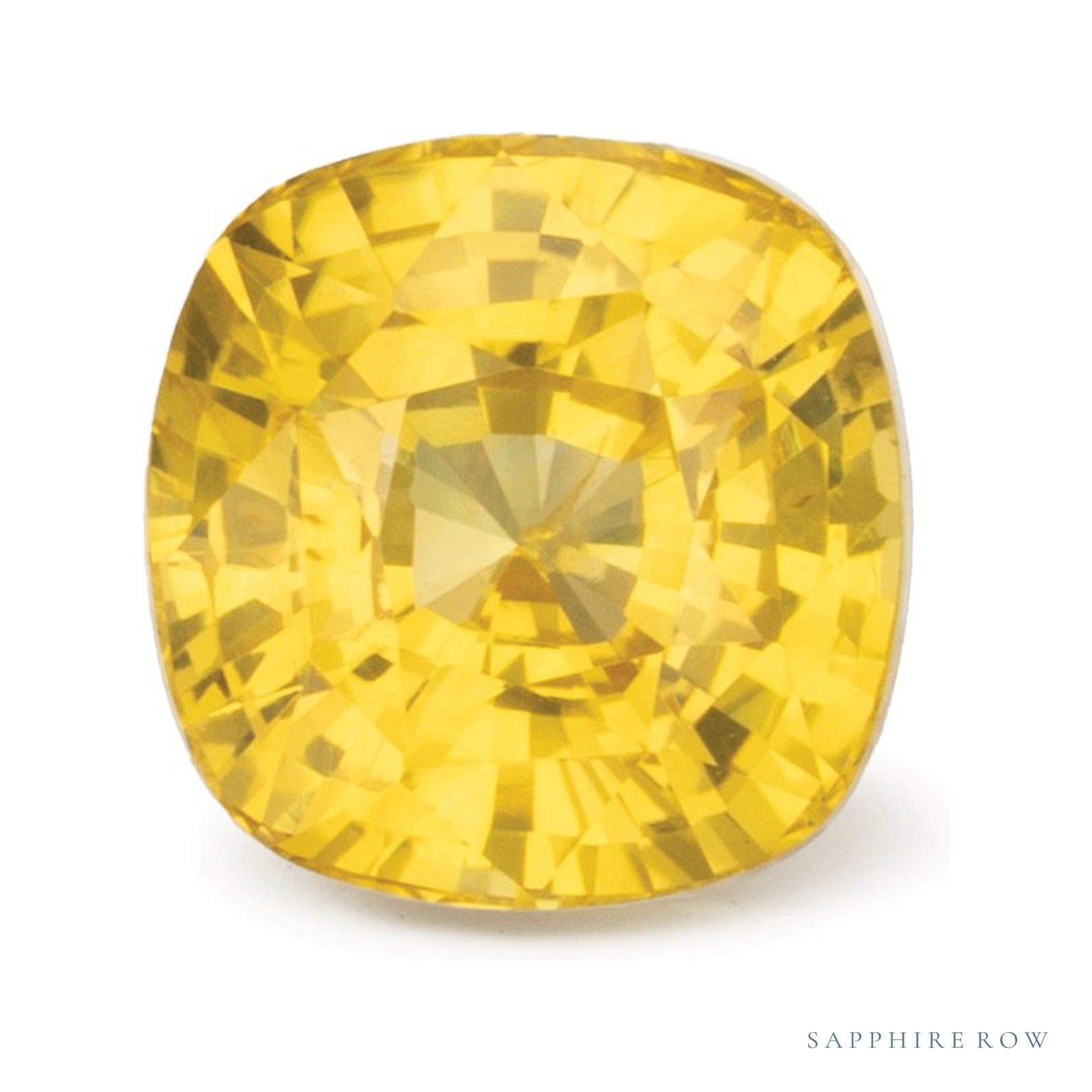 2.56 ct natural yellow sapphire from Sri Lanka, cushion cut | Sapphire Row · cut4