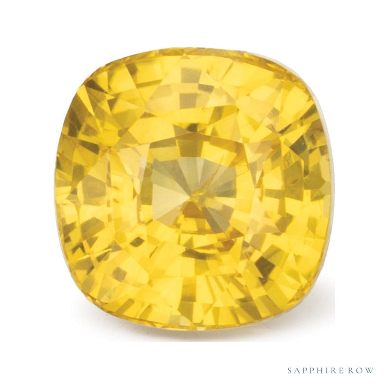 2.56 ct natural yellow sapphire from Sri Lanka, cushion cut | Sapphire Row · cut6