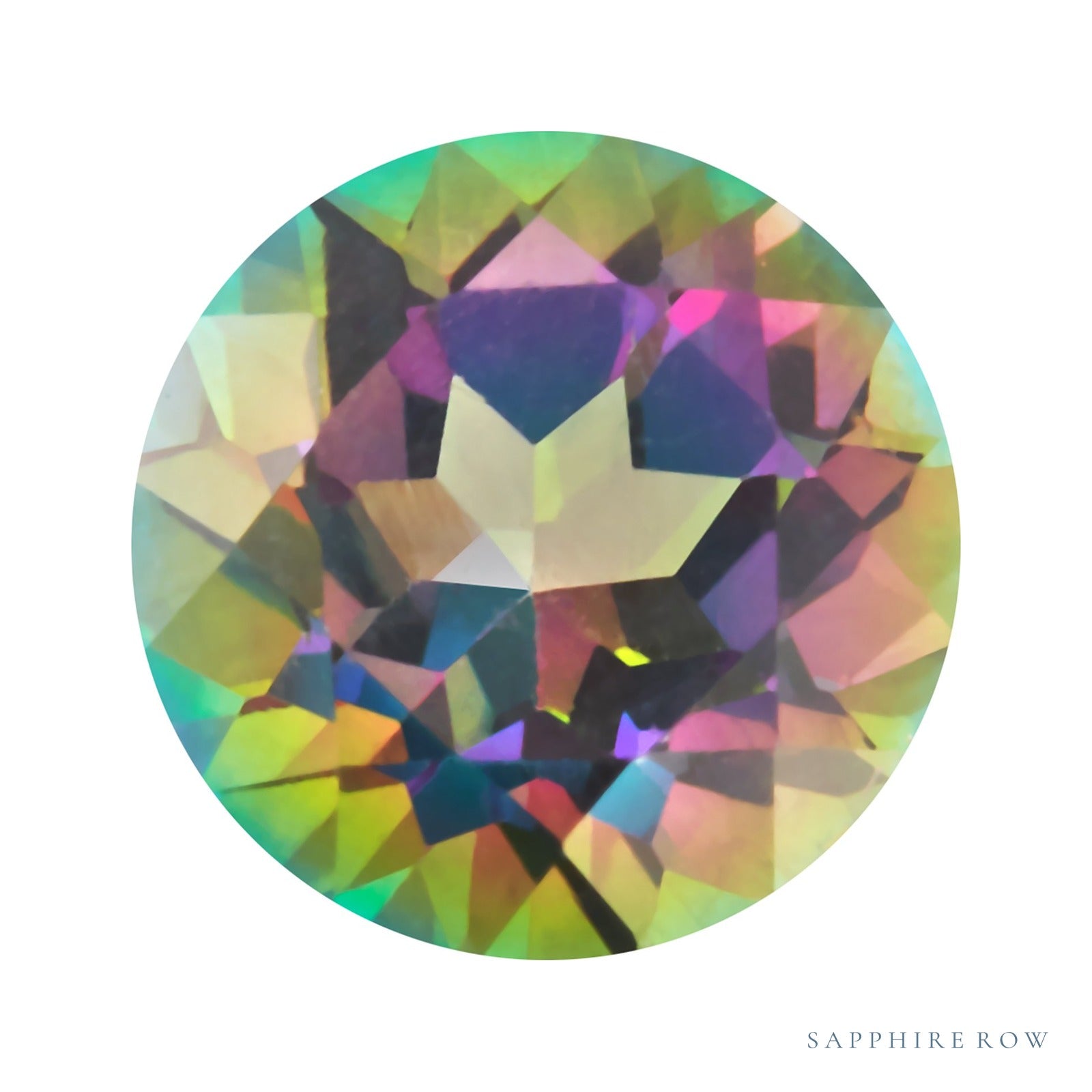 4 mm natural green mystic topaz, round cut | Sapphire Row · cut4