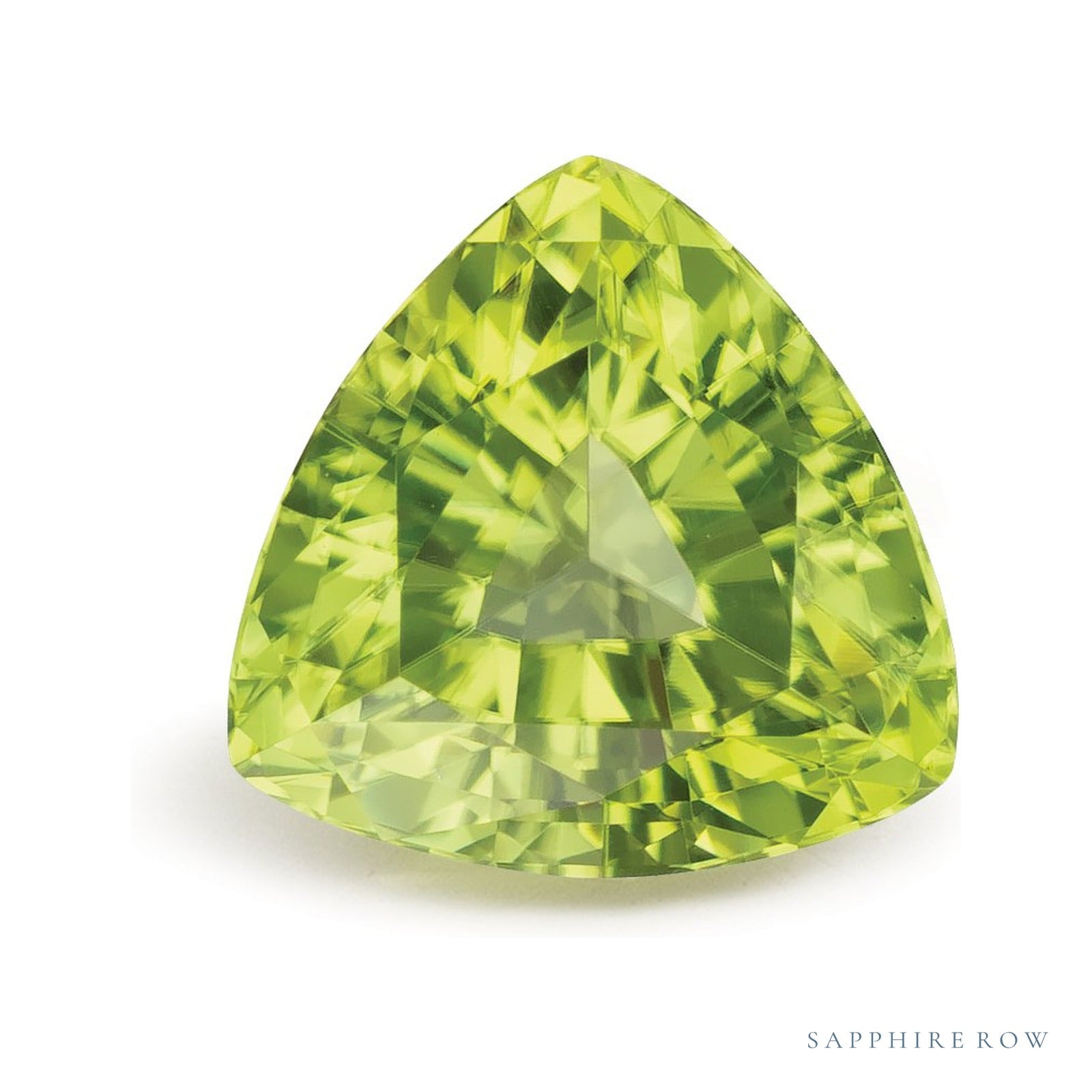2.52 ct natural green peridot from Pakistan, trillion cut | Sapphire Row · cut4