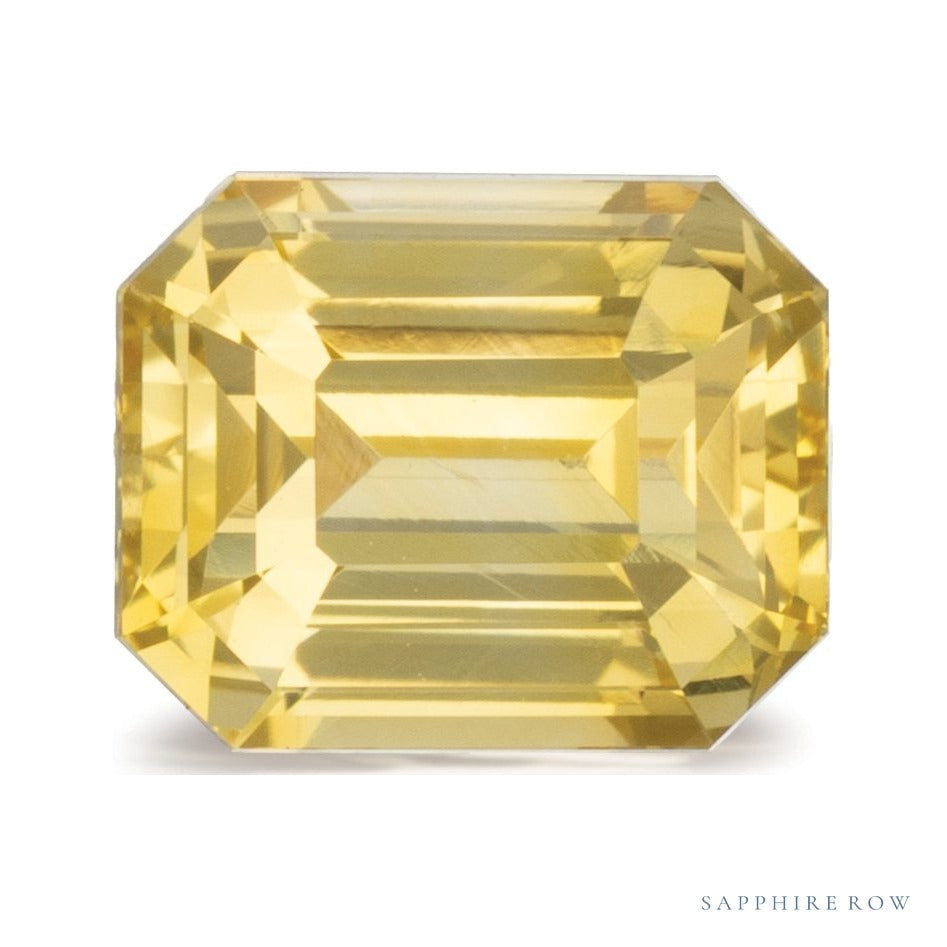 2.51 ct natural yellow sapphire from Sri Lanka, emerald cut | Sapphire Row · cut6