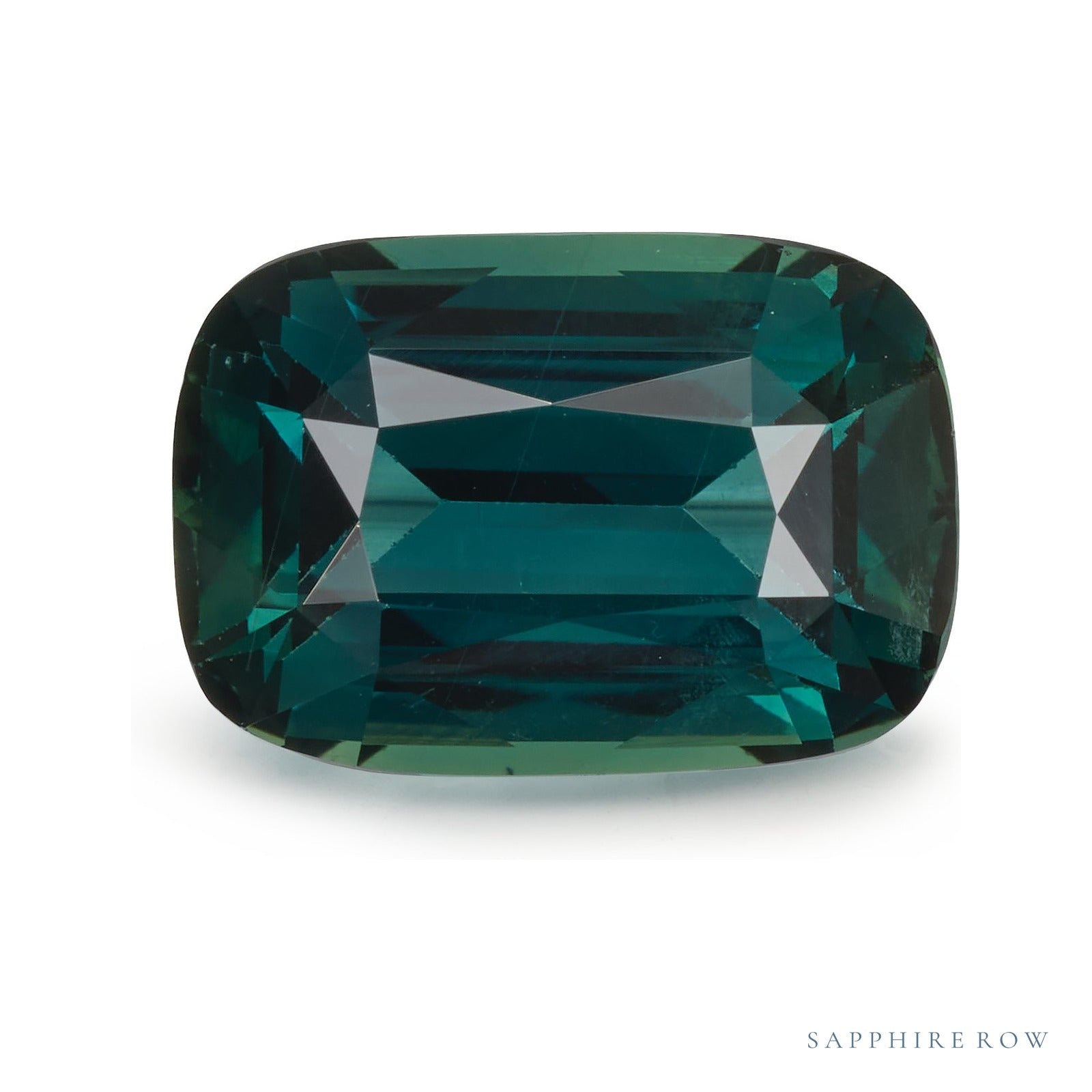 2.51 ct natural teal sapphire from Sri Lanka, antique cushion cut | Sapphire Row · cut4