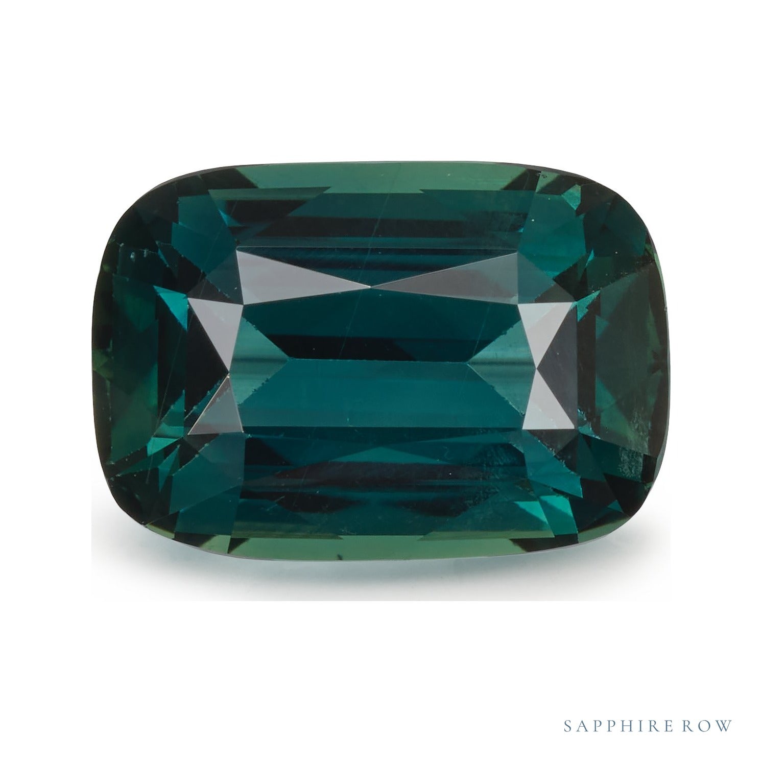 2.51 ct natural teal sapphire from Sri Lanka, antique cushion cut | Sapphire Row · cut7