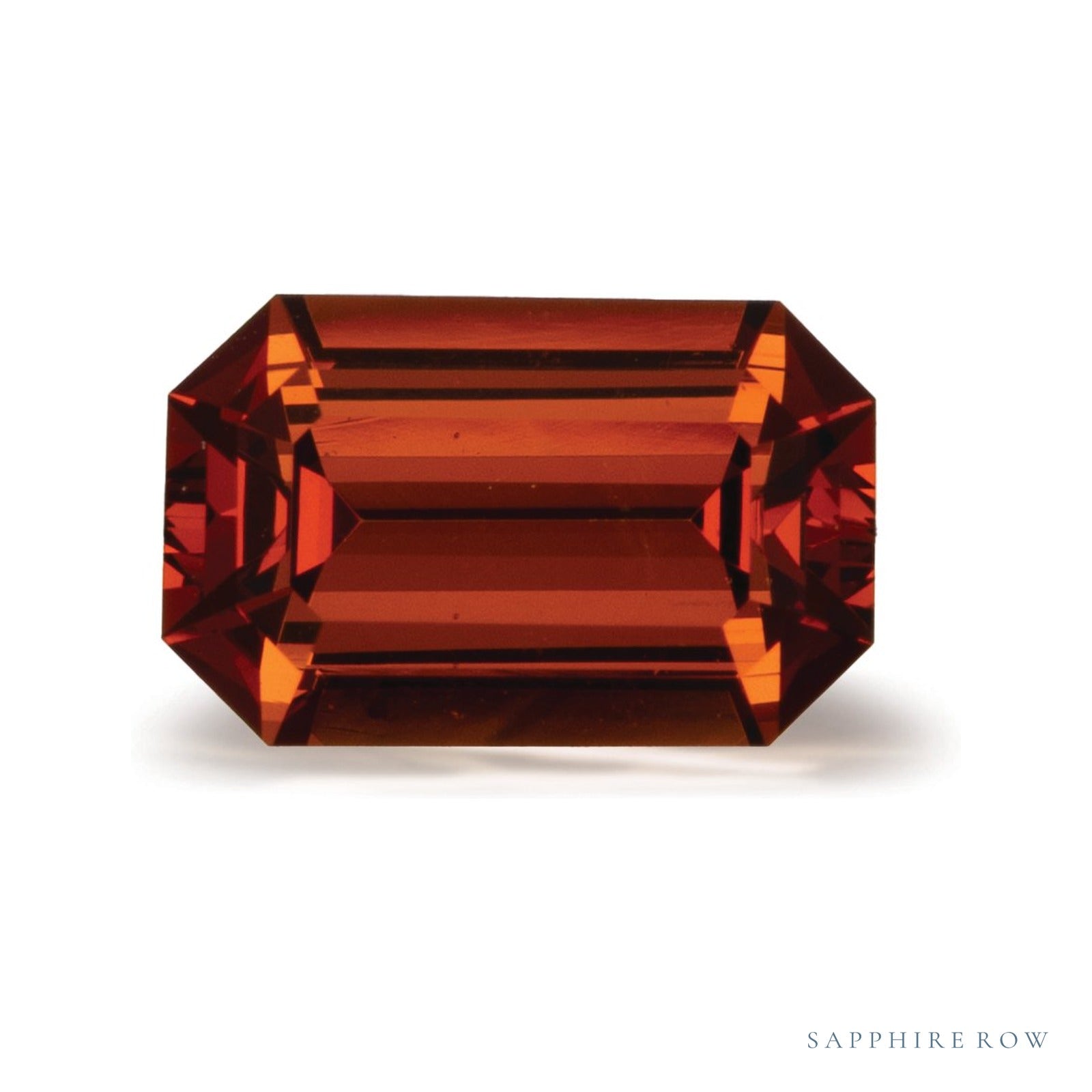 2.50 ct natural orange spessartite garnet from Tanzania, emerald cut | Sapphire Row · cut4
