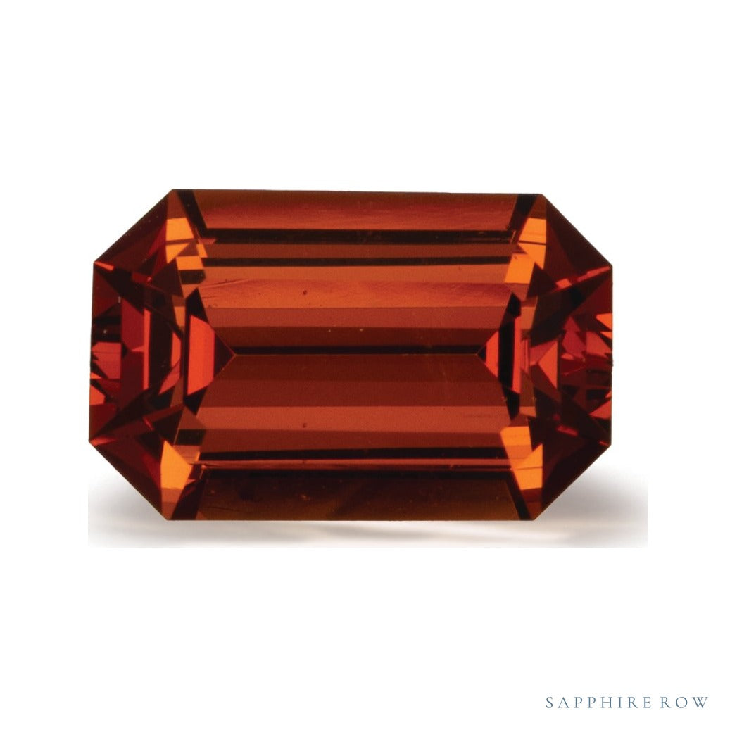 2.50 ct natural orange spessartite garnet from Tanzania, emerald cut | Sapphire Row · cut7