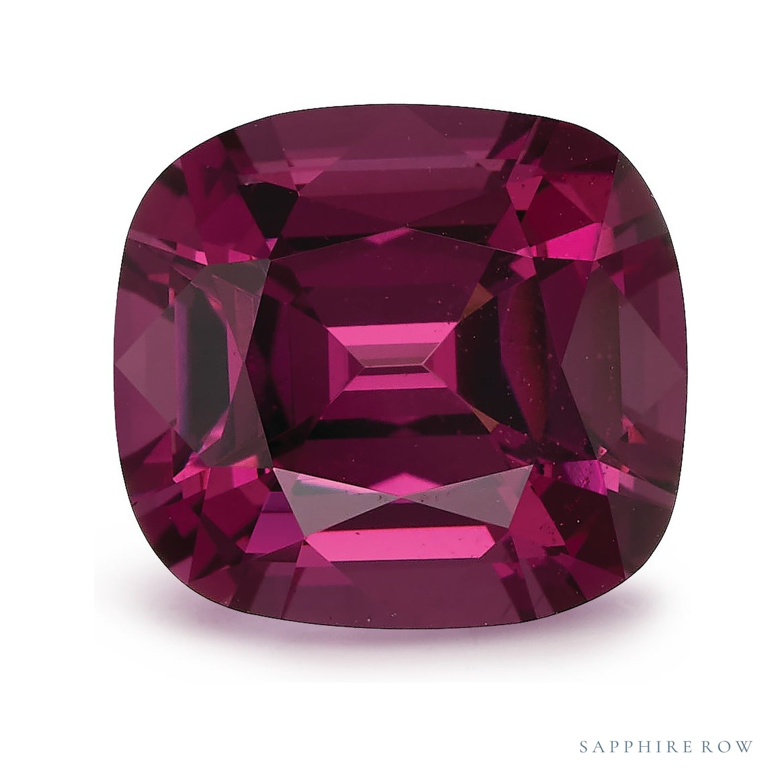 2.47 ct natural purple rhodolite garnet from Tanzania, antique cushion cut | Sapphire Row · cut4