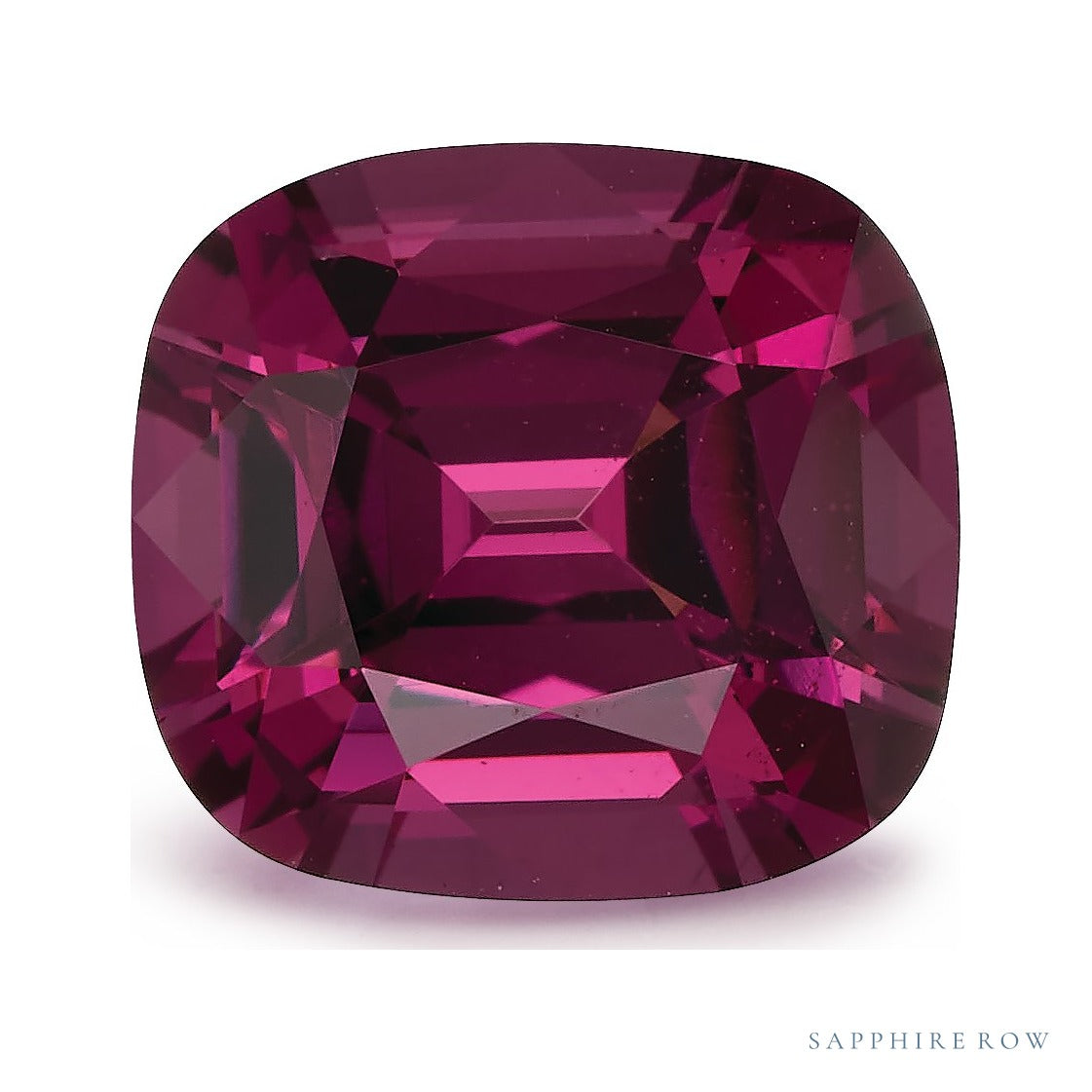 2.47 ct natural purple rhodolite garnet from Tanzania, antique cushion cut | Sapphire Row · cut7