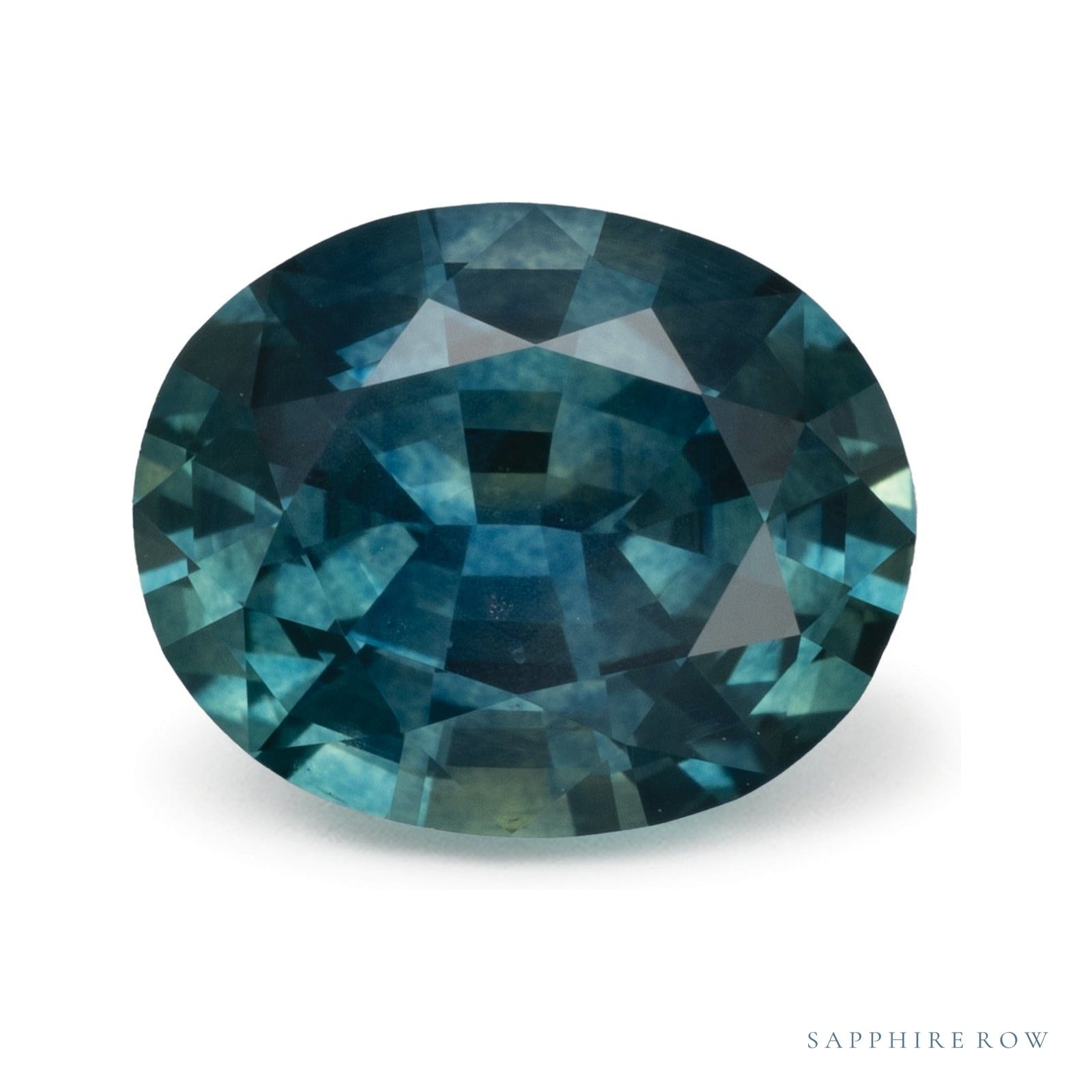 2.46 ct natural teal sapphire from United States, oval cut | Sapphire Row · cut4