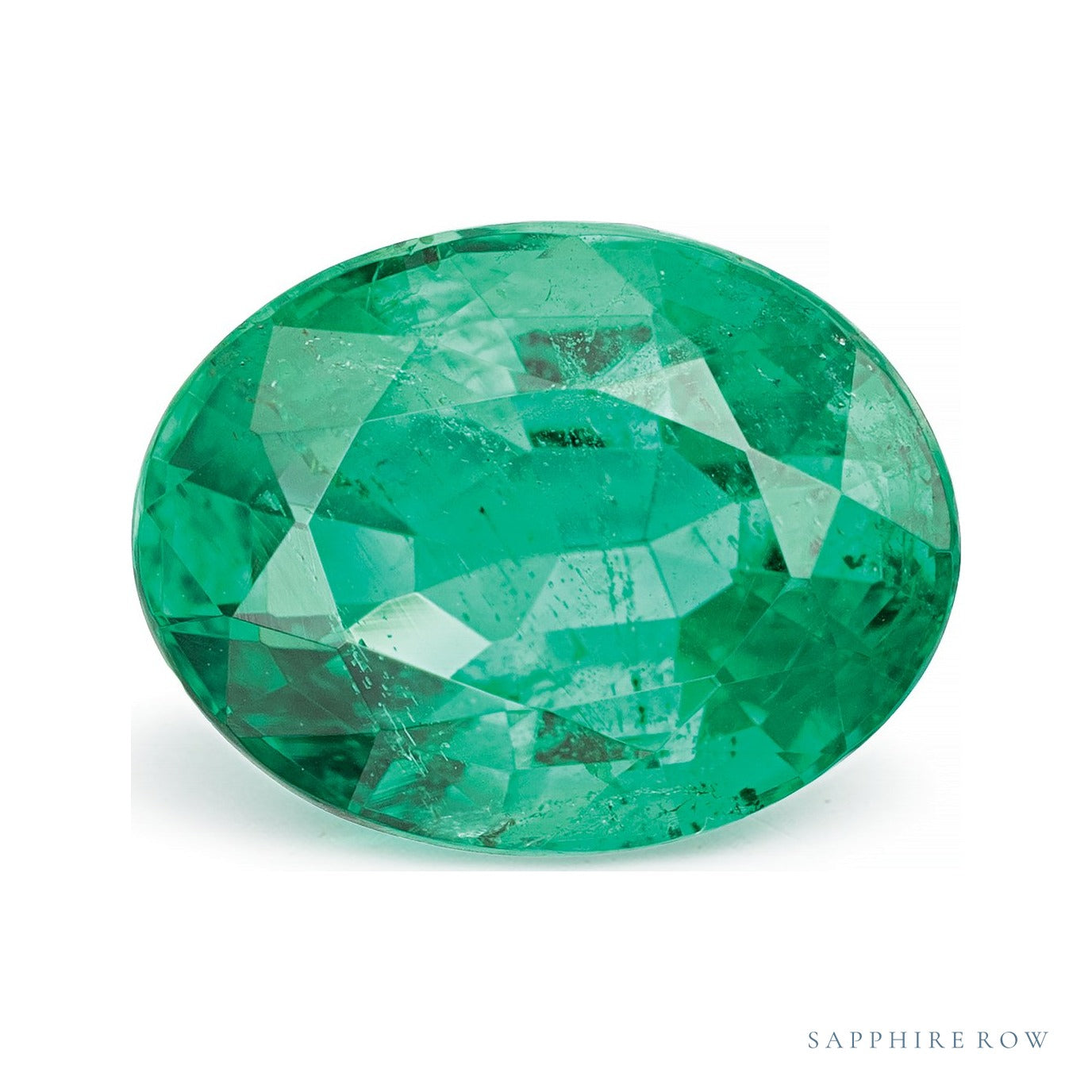 2.44 ct natural green emerald from Zambia, oval cut | Sapphire Row · cut7