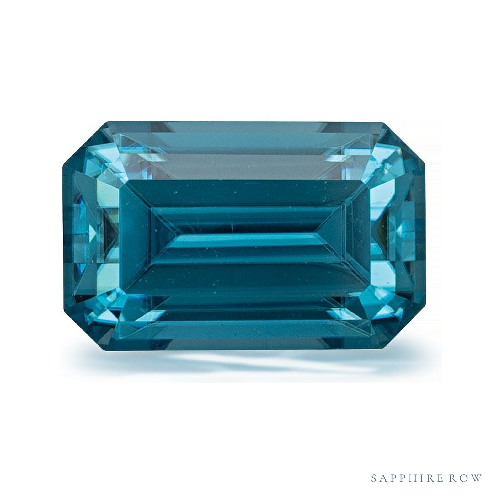 2.43 ct natural blue zircon from Cambodia, emerald cut | Sapphire Row · cut4