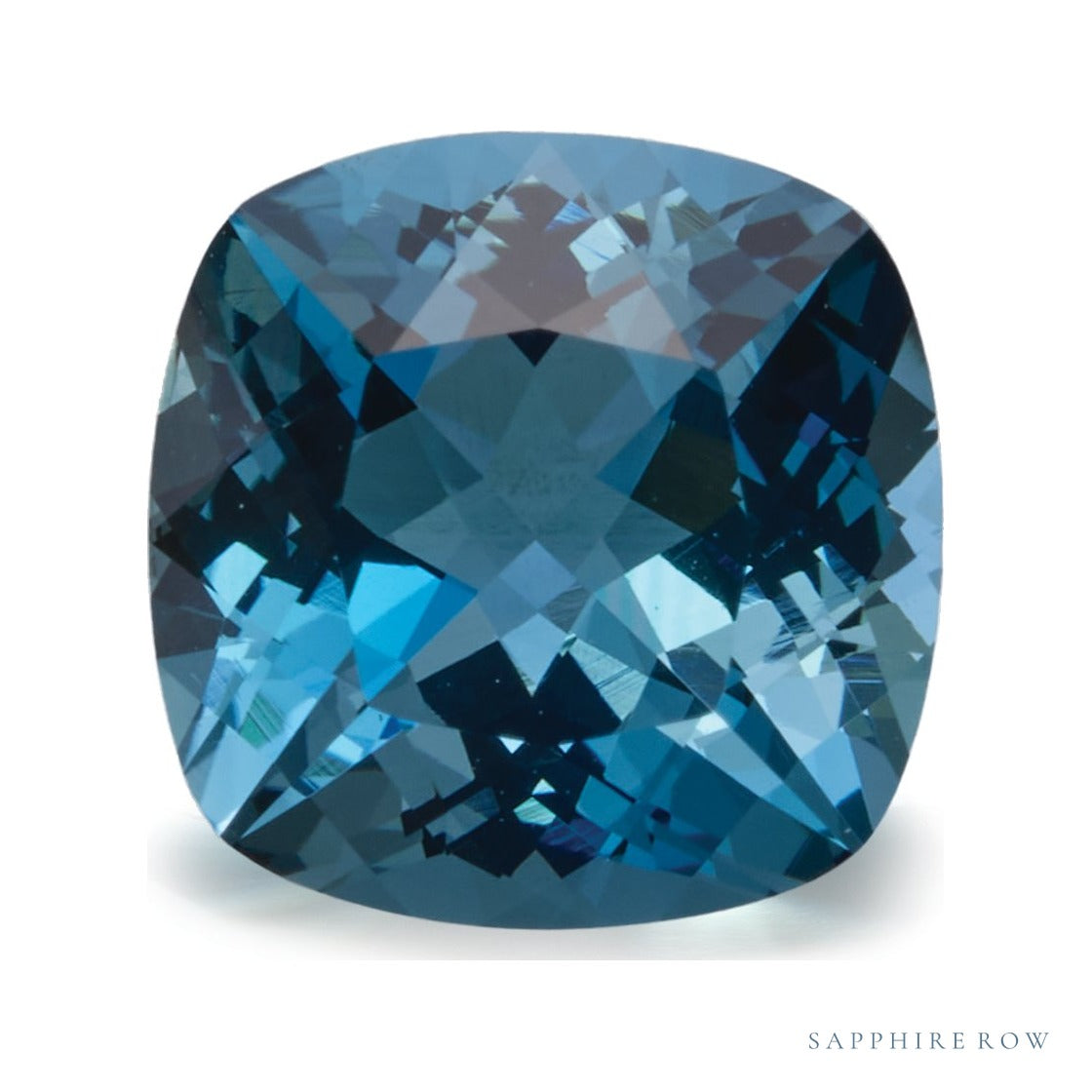 2.42 ct natural blue aquamarine from Mozambique, cushion cut | Sapphire Row · cut4 · cut5
