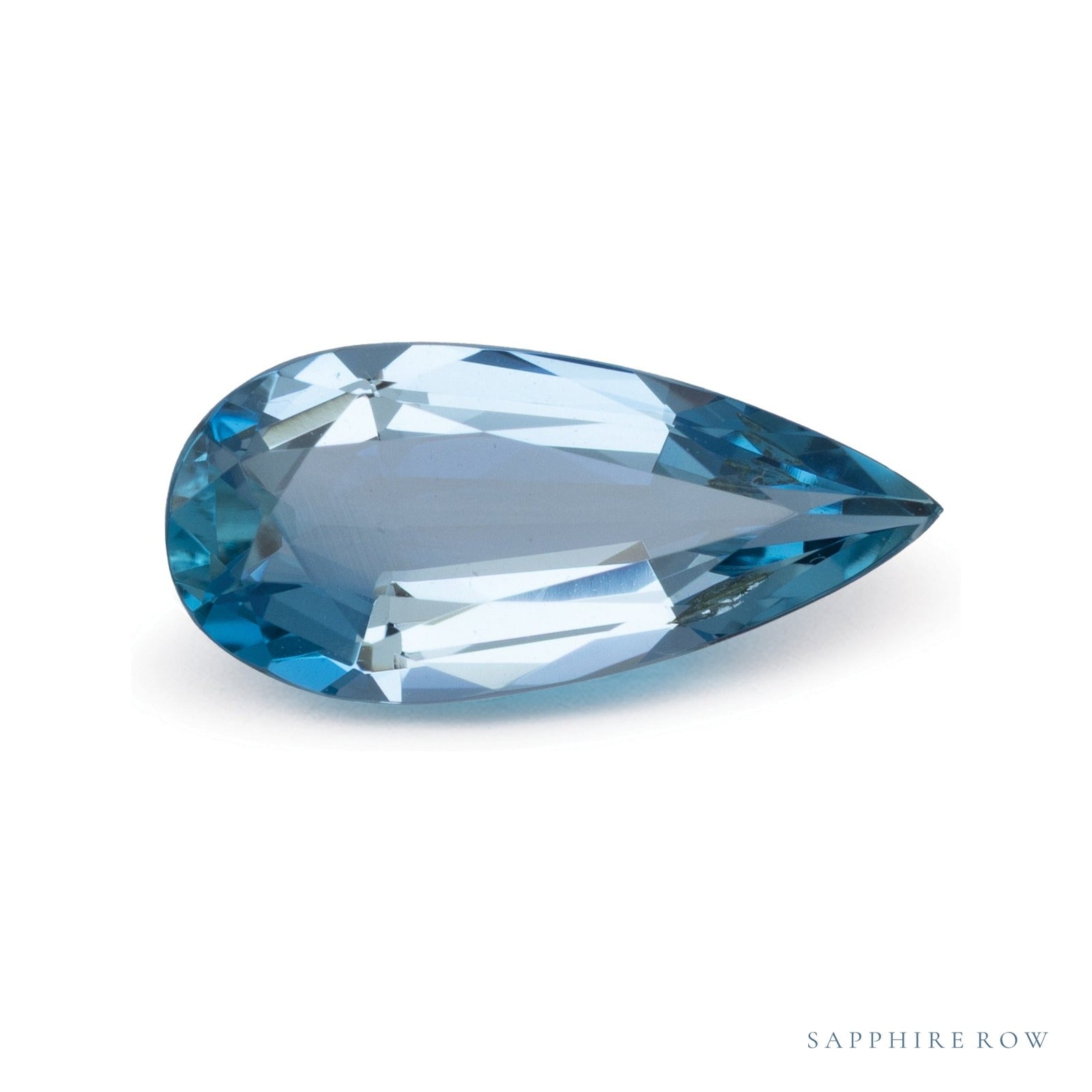 2.41 ct natural blue aquamarine from Mozambique, pear cut | Sapphire Row · cut4