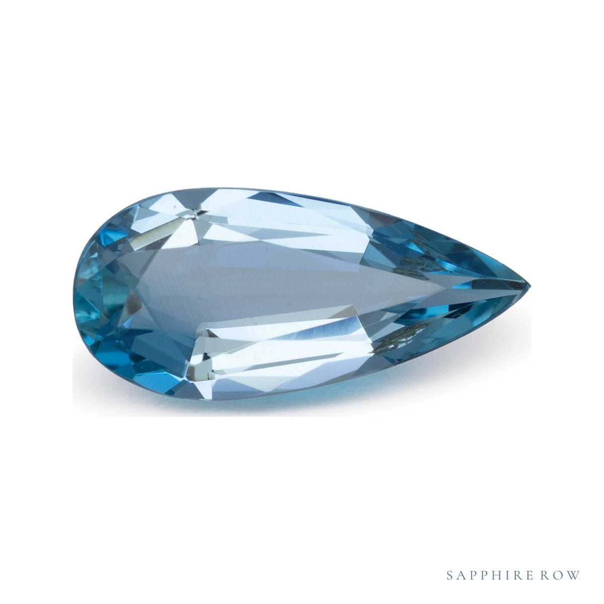 2.41 ct natural blue aquamarine from Mozambique, pear cut | Sapphire Row · cut7