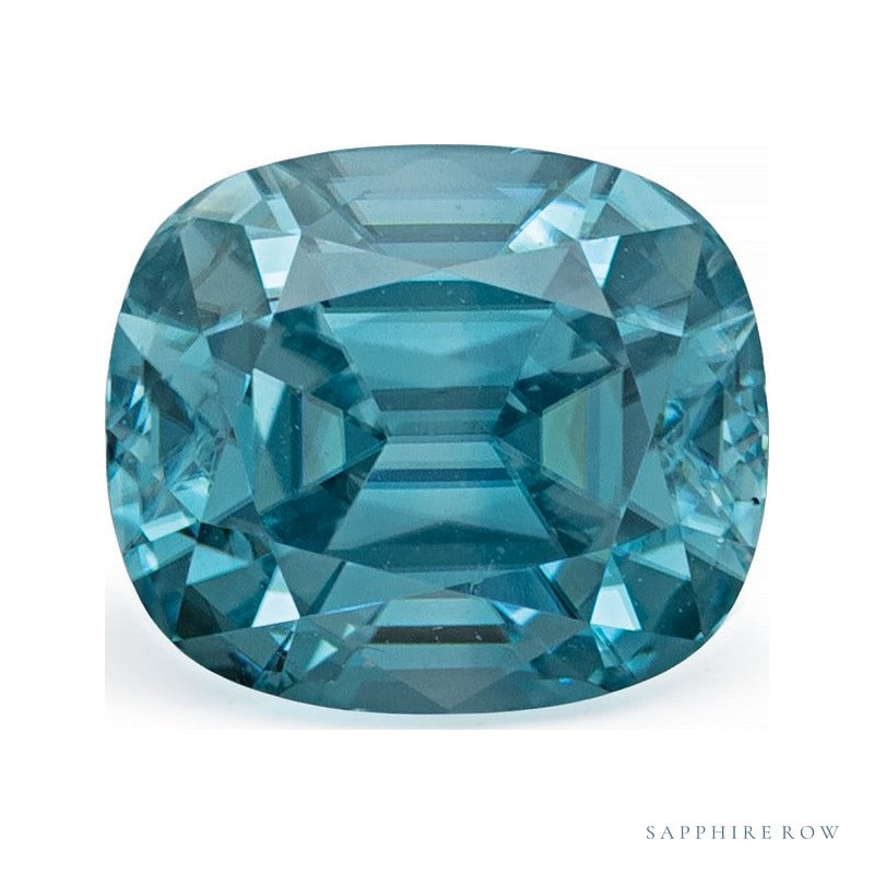 2.41 ct natural blue zircon from Cambodia, antique cushion cut | Sapphire Row · cut6