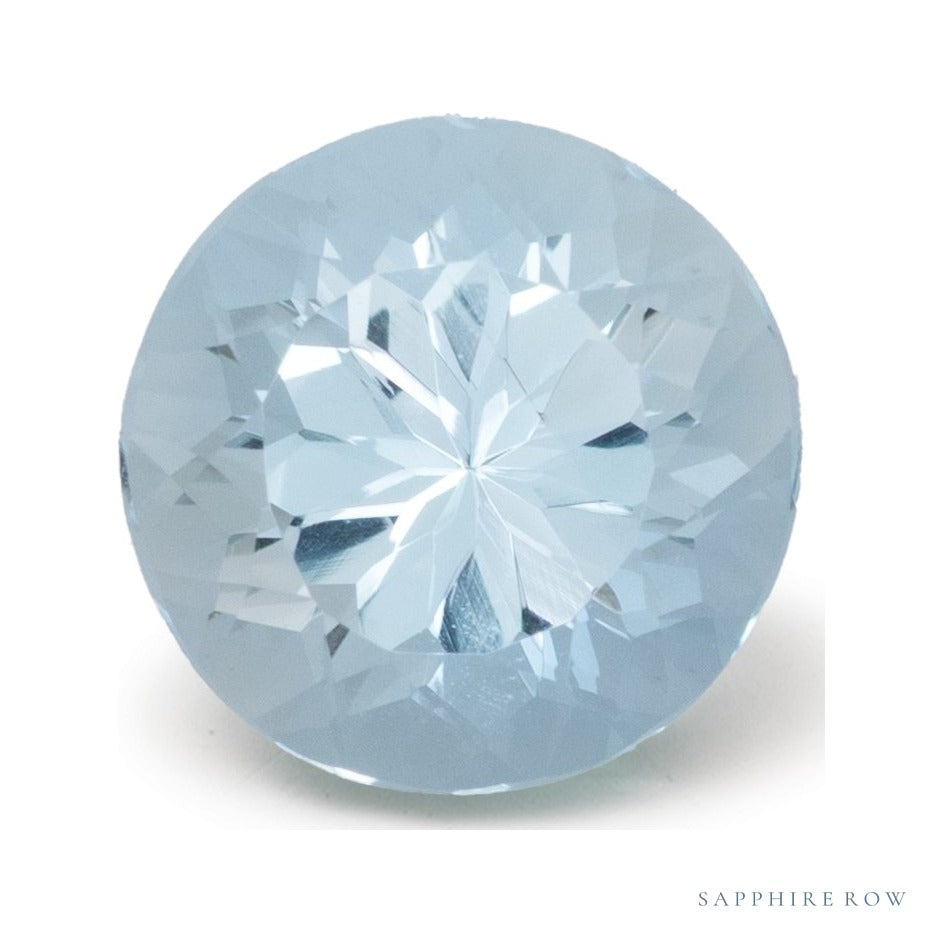 2.39 ct natural blue aquamarine from Brazil, round cut | Sapphire Row · cut4 · cut5
