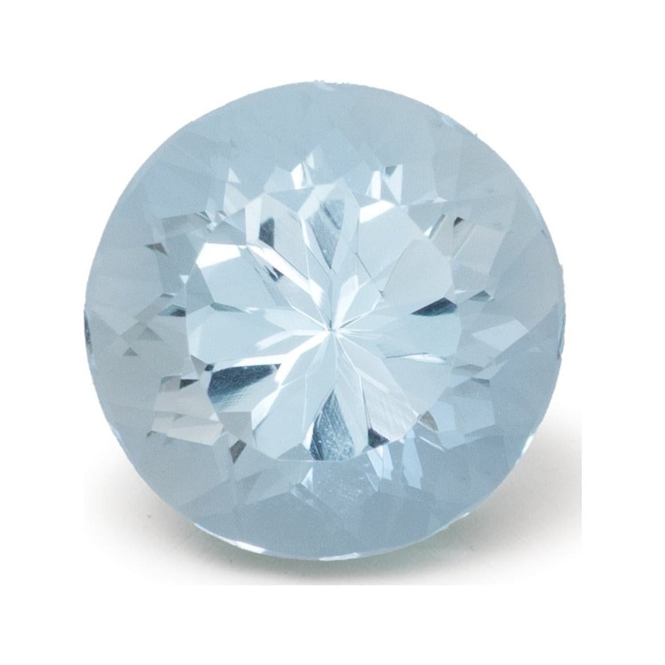 2.39 ct natural blue aquamarine from Brazil, round cut | Sapphire Row · cut7