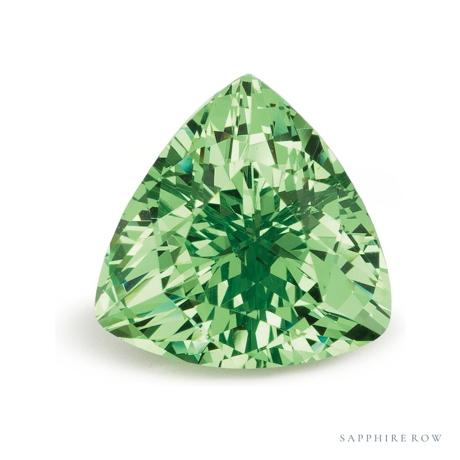 2.38 ct natural mint garnet from Tanzania, trillion cut | Sapphire Row · cut4