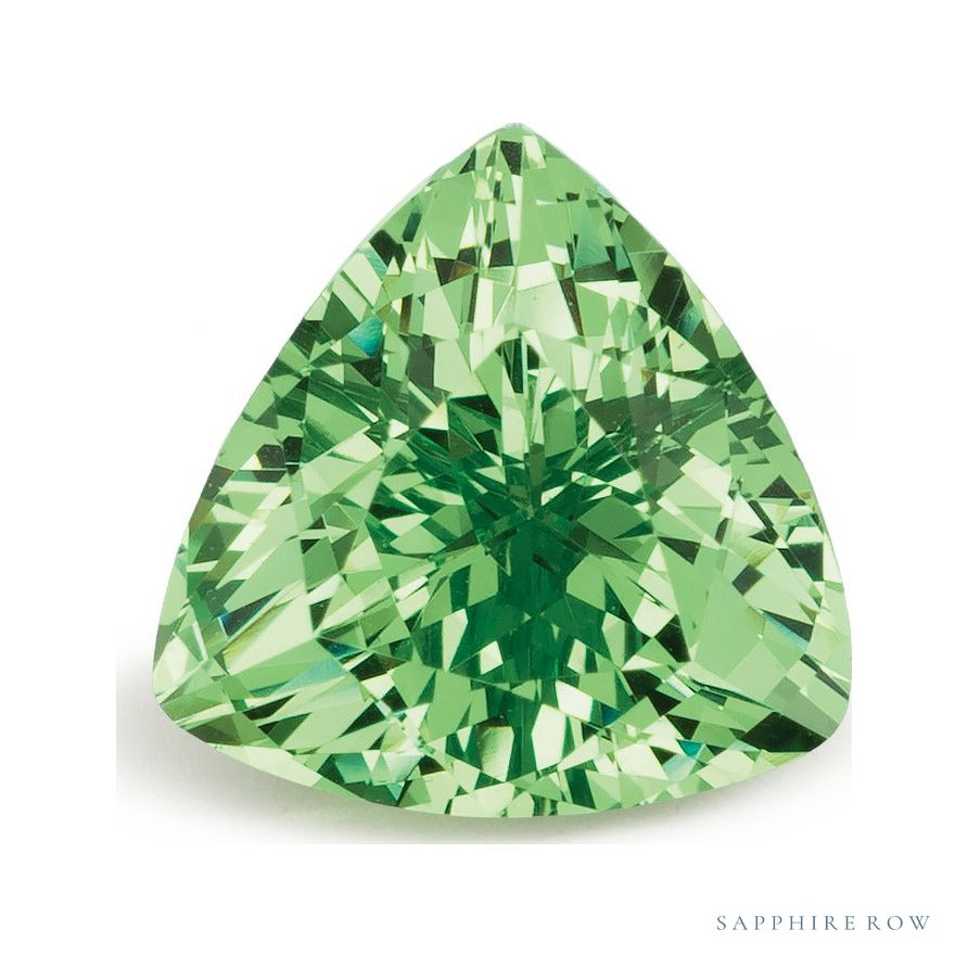 2.38 ct natural mint garnet from Tanzania, trillion cut | Sapphire Row · cut7