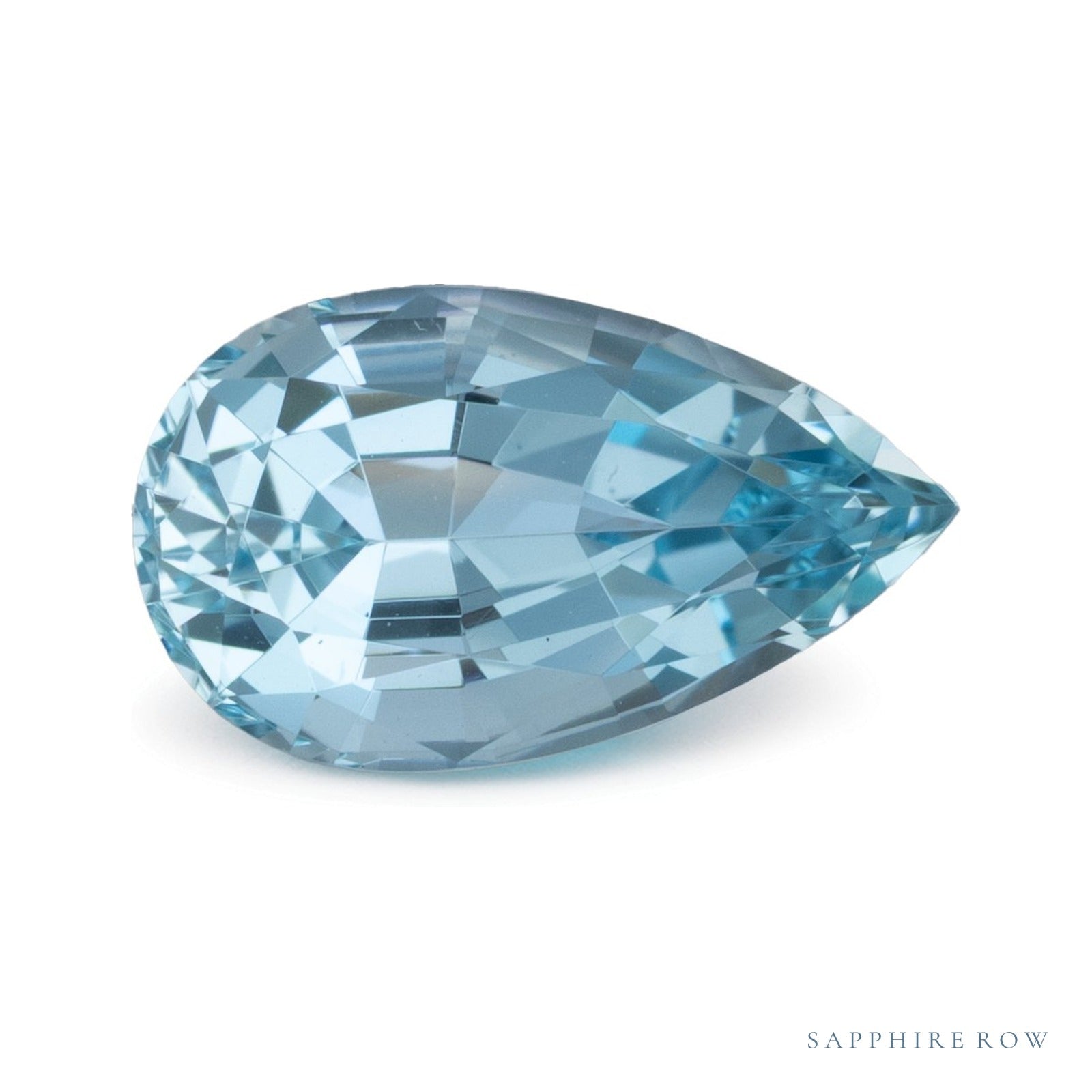 2.37 ct natural blue aquamarine from Madagascar, pear cut | Sapphire Row · cut4