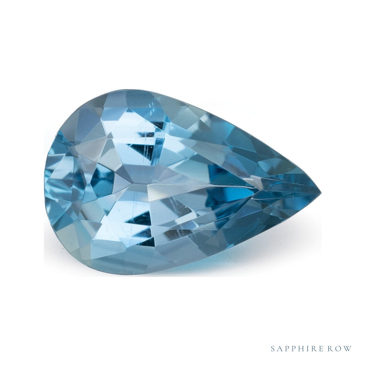 2.37 ct natural blue aquamarine from Mozambique, pear cut | Sapphire Row · cut4 · cut5