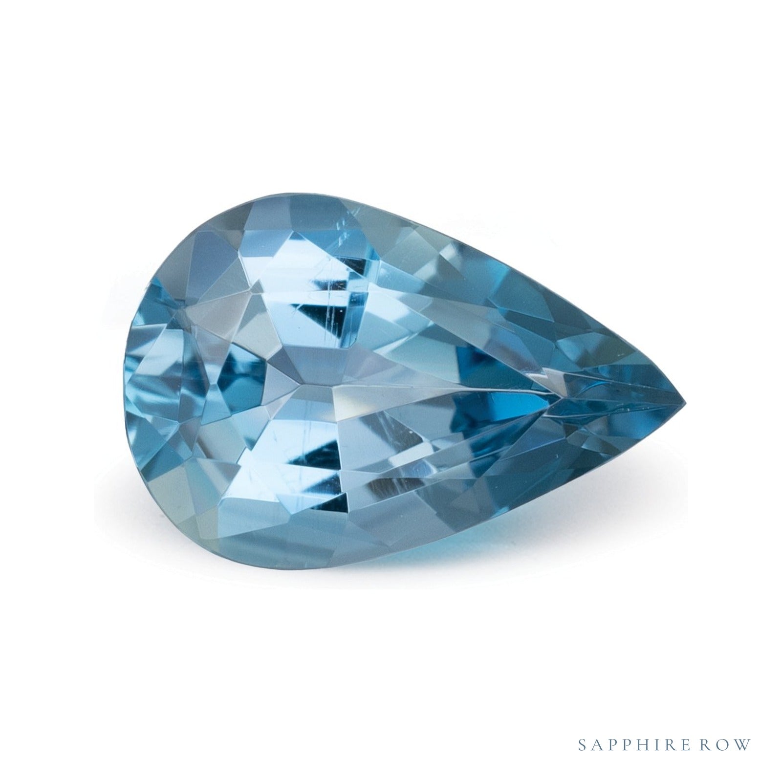 2.37 ct natural blue aquamarine from Mozambique, pear cut | Sapphire Row · cut4