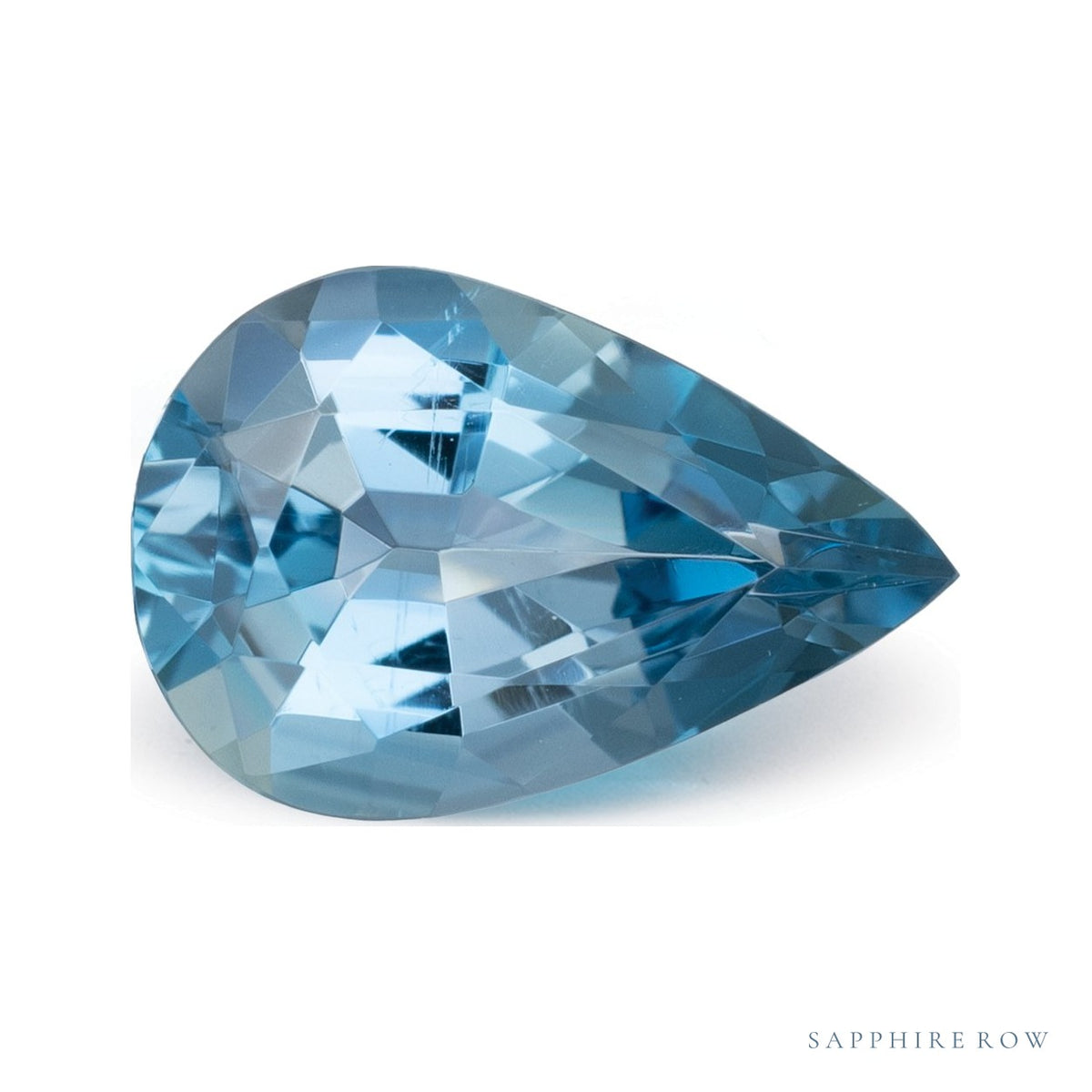 2.37 ct natural blue aquamarine from Mozambique, pear cut | Sapphire Row · cut7