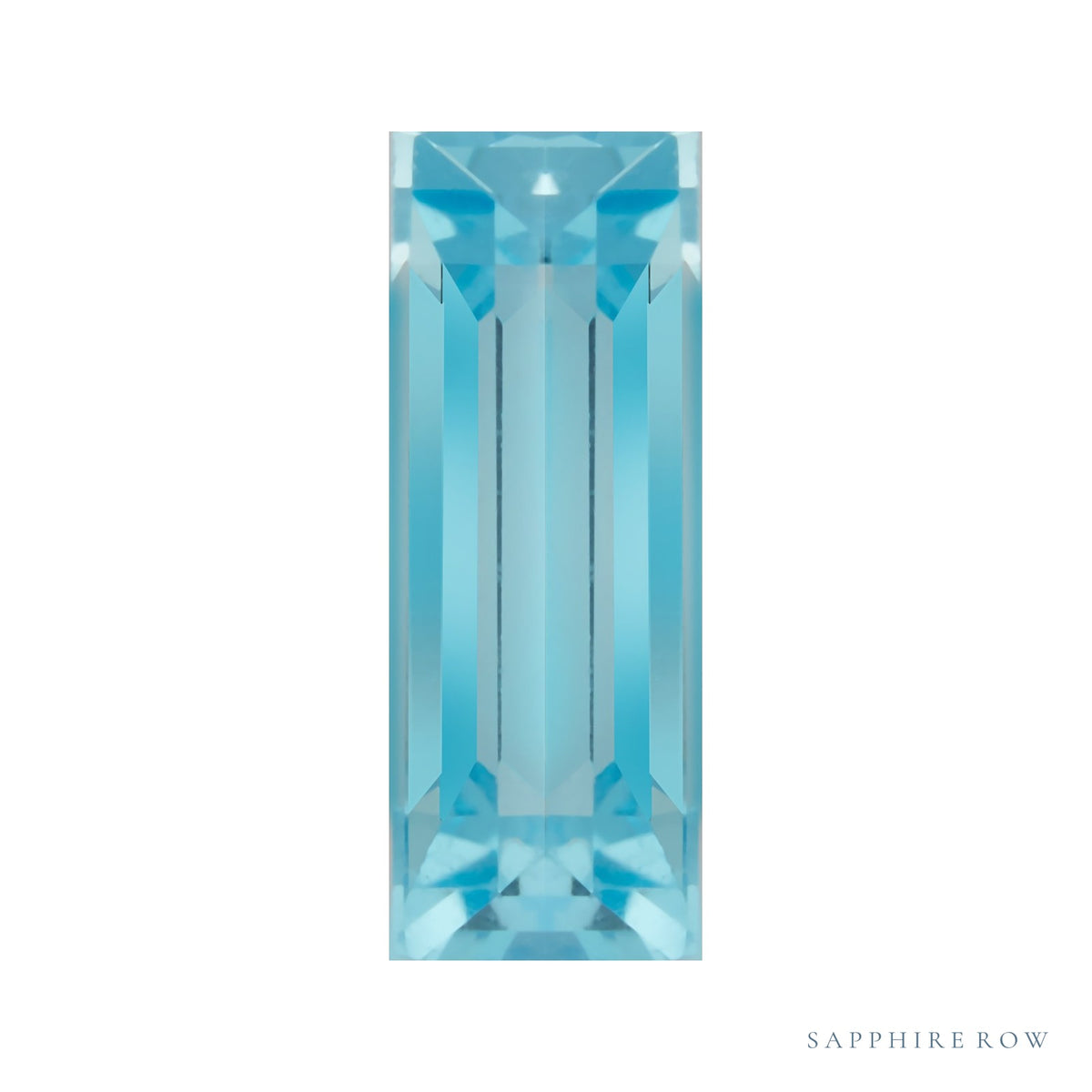5x2.5 mm natural swiss blue topaz, straight baguette cut | Sapphire Row · cut7