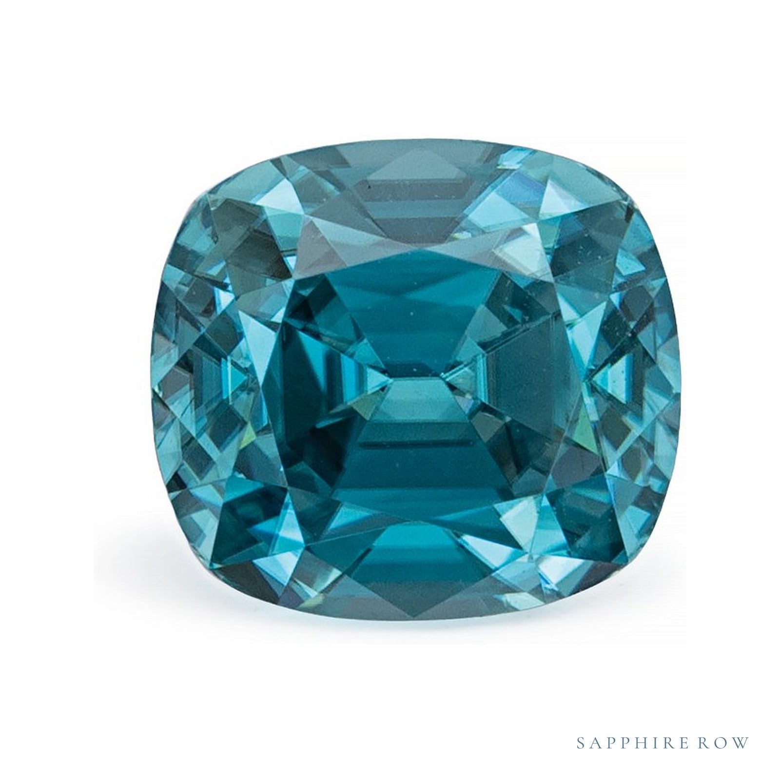 2.32 ct natural blue zircon from Cambodia, antique cushion cut | Sapphire Row · cut4