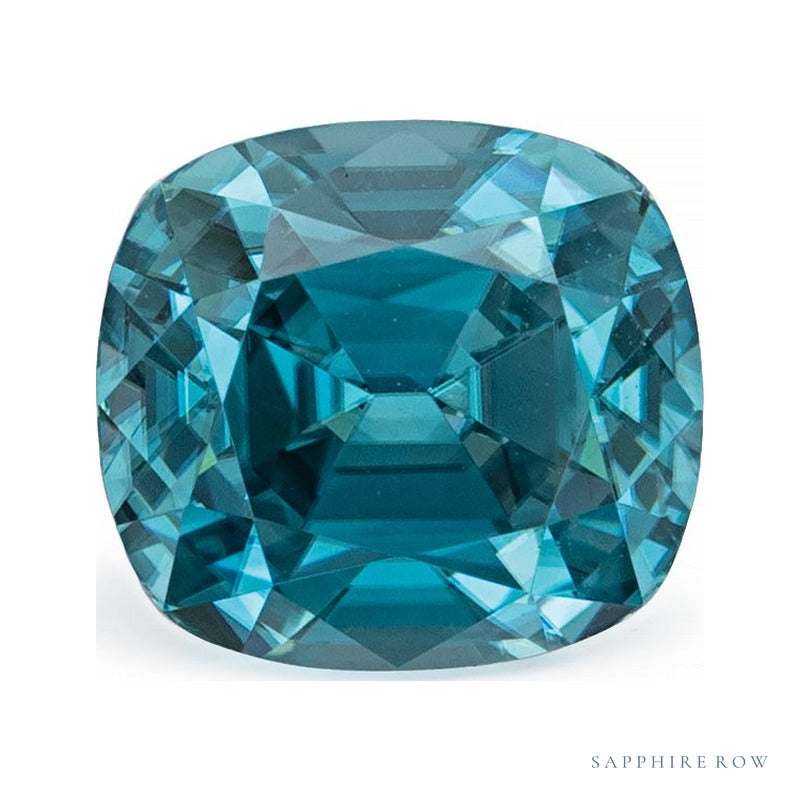 2.32 ct natural blue zircon from Cambodia, antique cushion cut | Sapphire Row · cut6