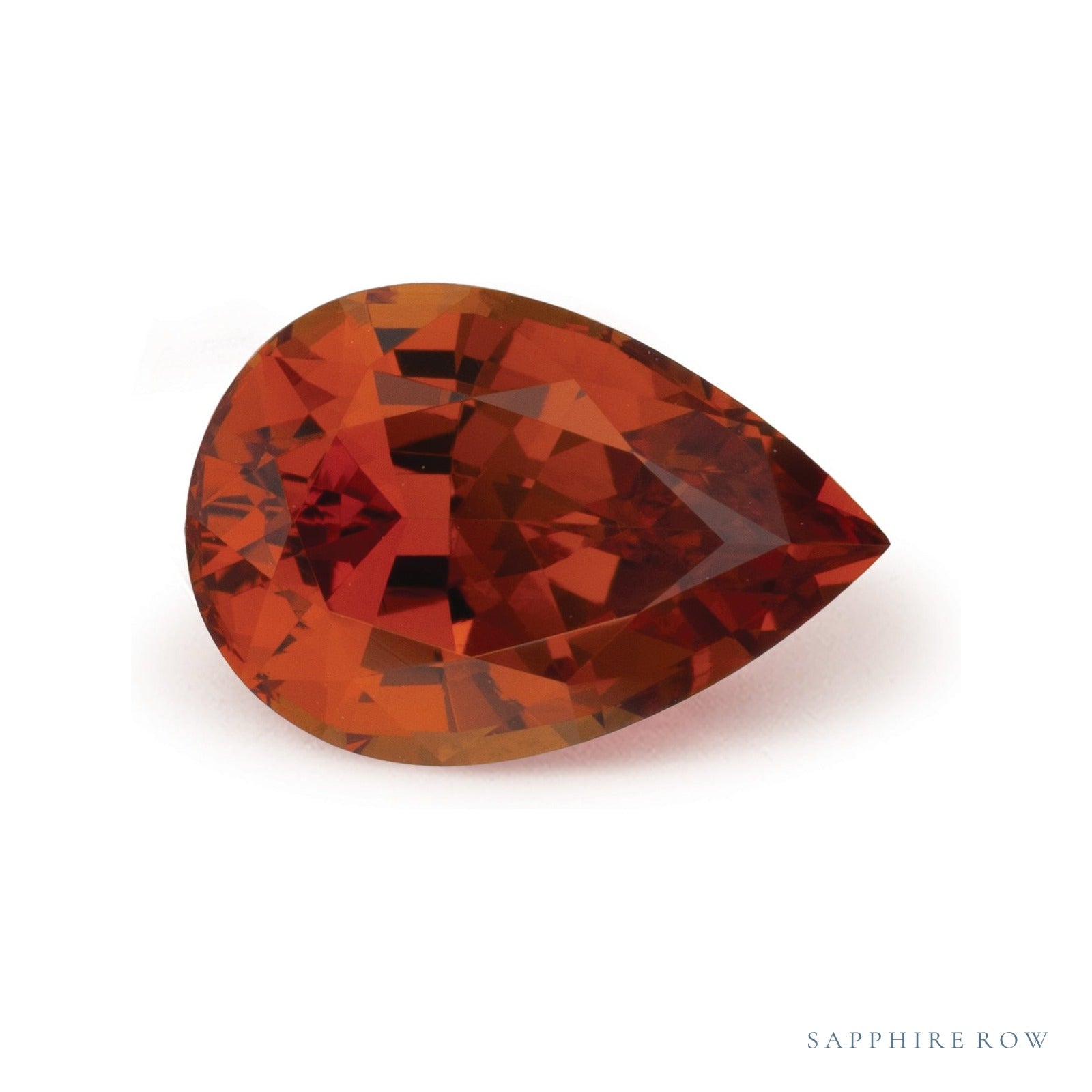 2.32 ct natural orange spessartite garnet from Nigeria, pear cut | Sapphire Row · cut4