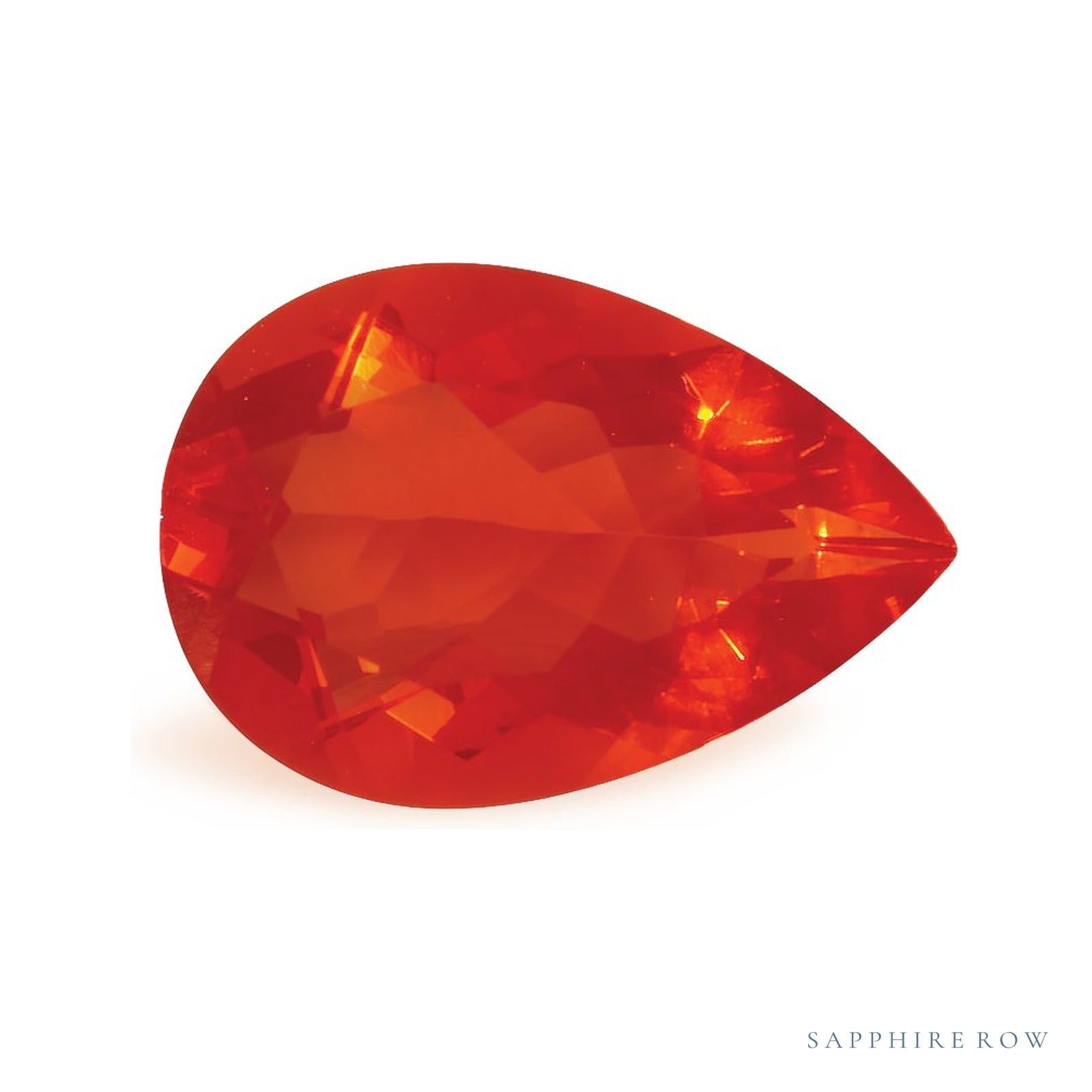 2.29 ct natural red opal from Mexico, pear cut | Sapphire Row · cut4
