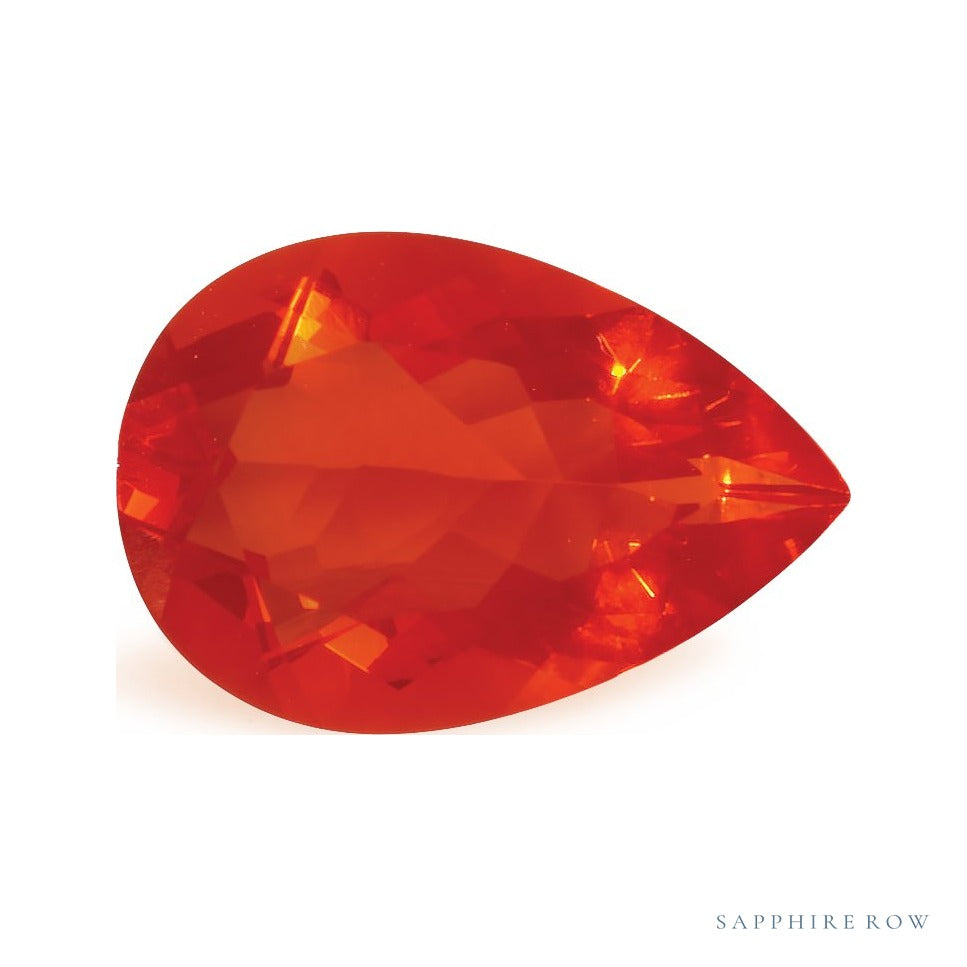 2.29 ct natural red opal from Mexico, pear cut | Sapphire Row · cut7