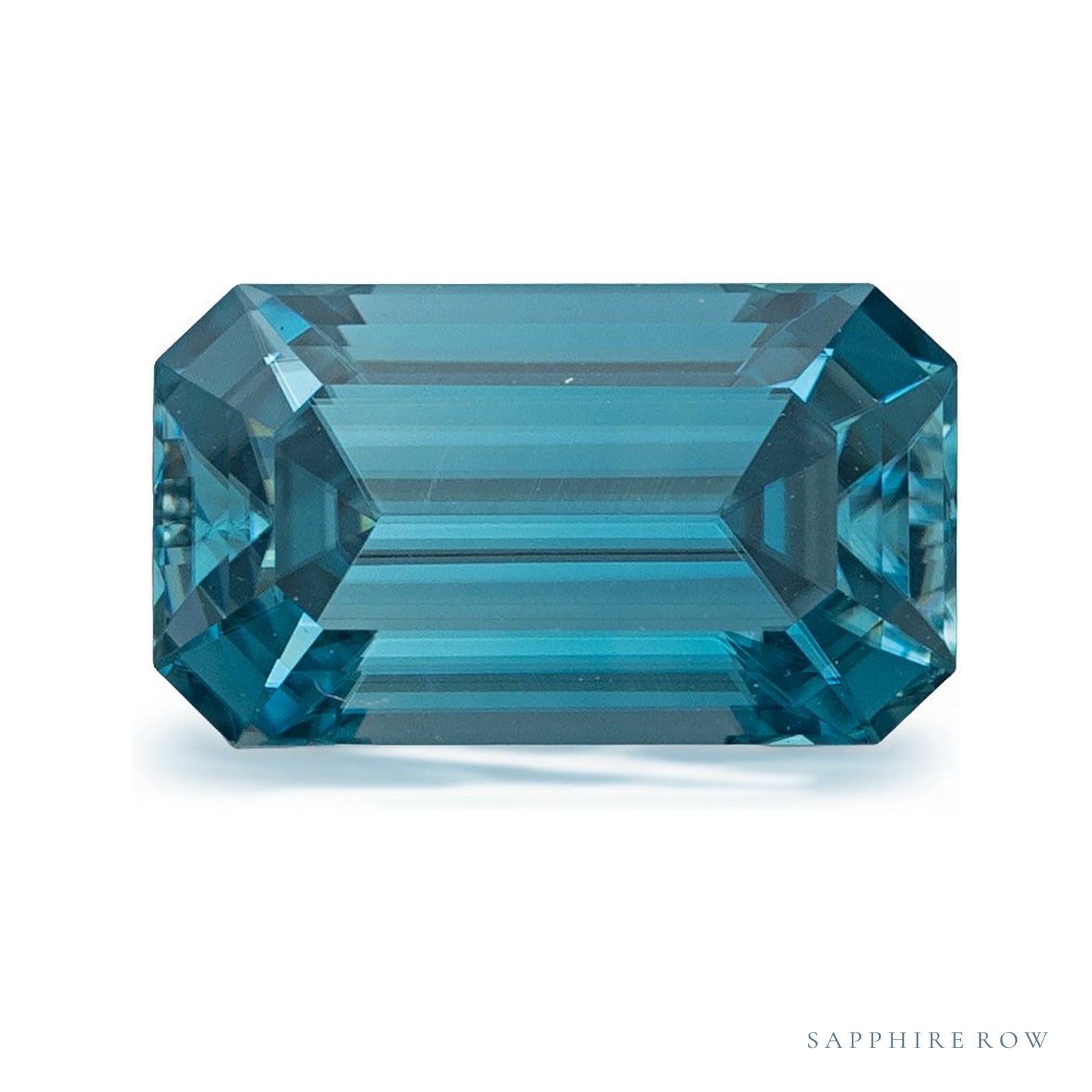 2.29 ct natural blue zircon from Cambodia, emerald cut | Sapphire Row · cut4