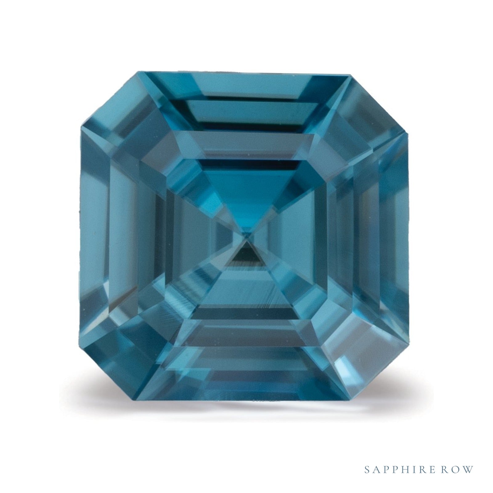 2.29 ct natural blue zircon from Cambodia, asscher cut | Sapphire Row · cut4